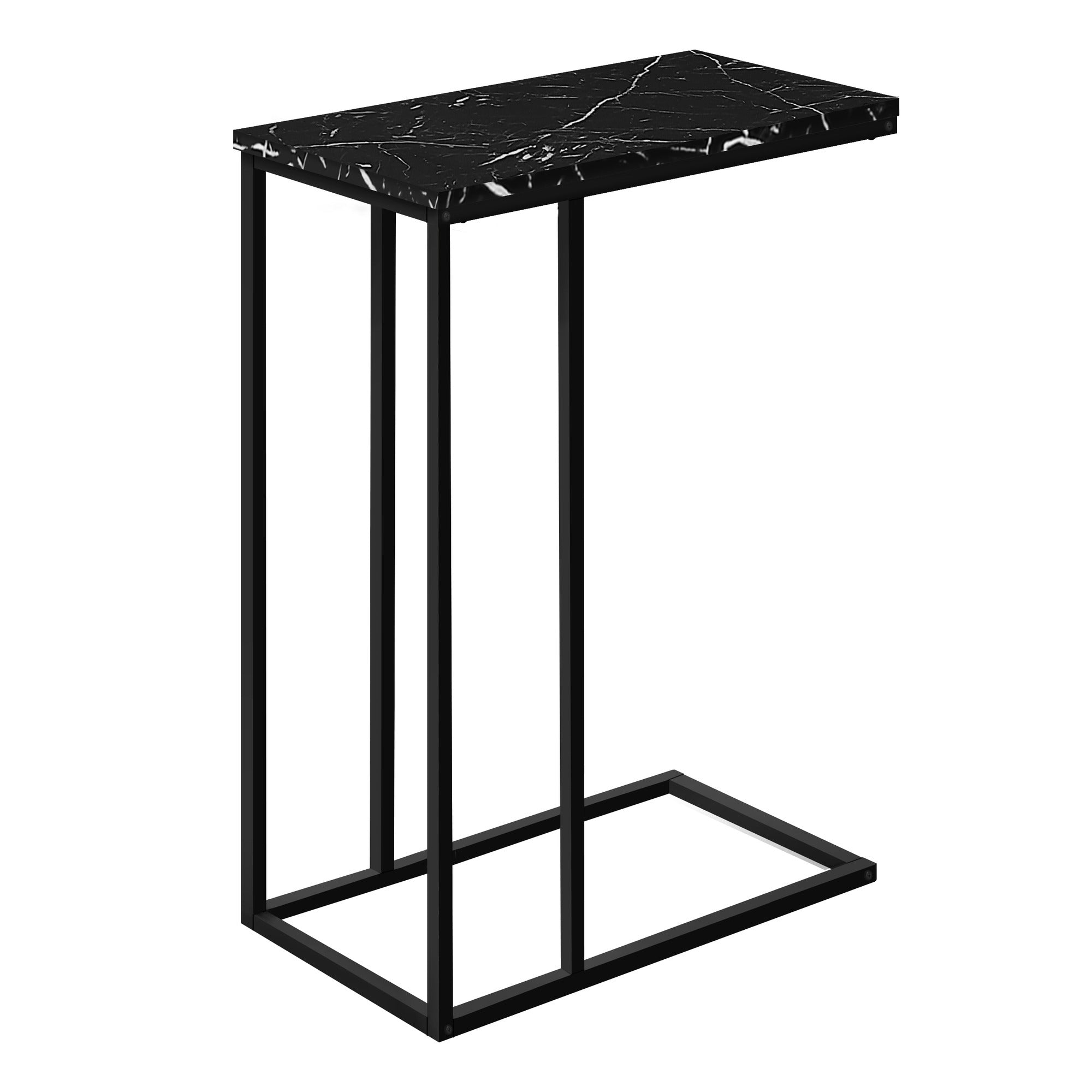 ACCENT TABLE - 25"H / WHITE / BLACK METAL
