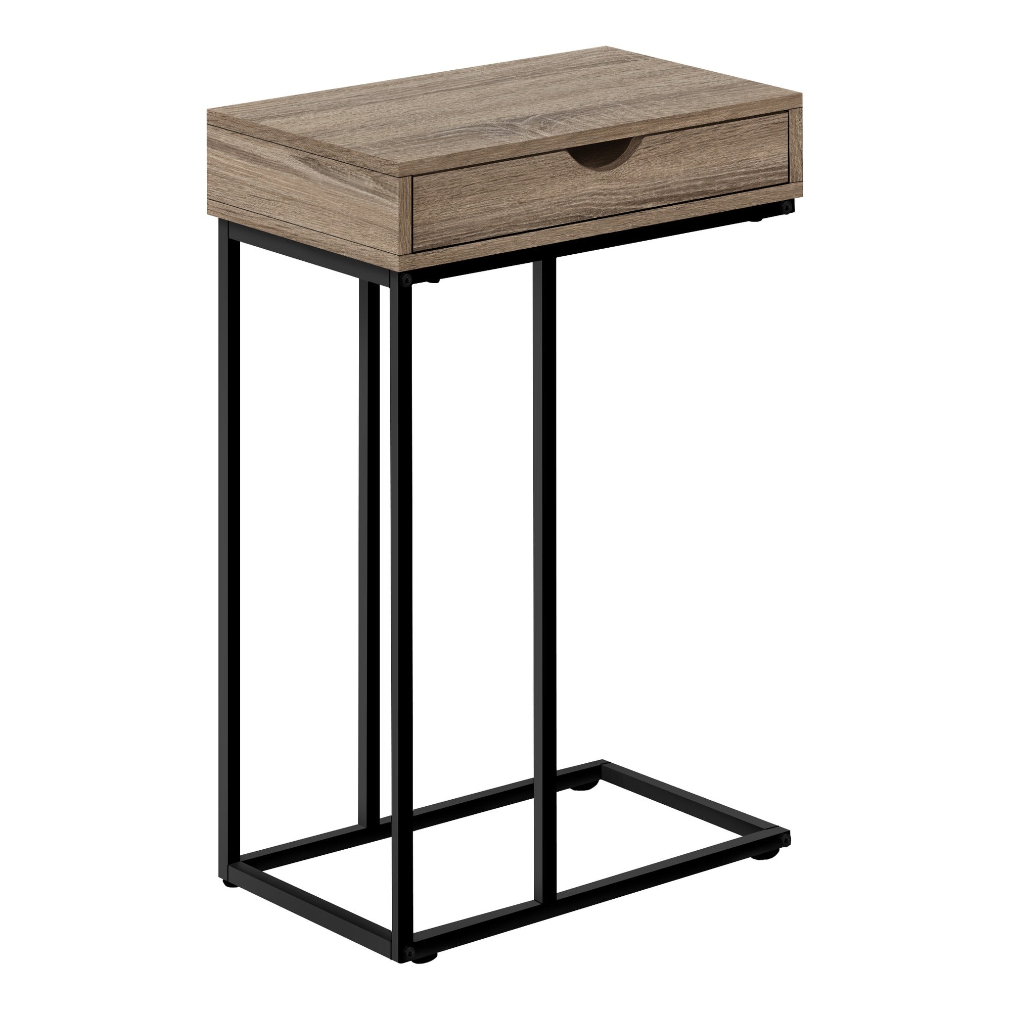 ACCENT TABLE - 25"H / WHITE / BLACK METAL