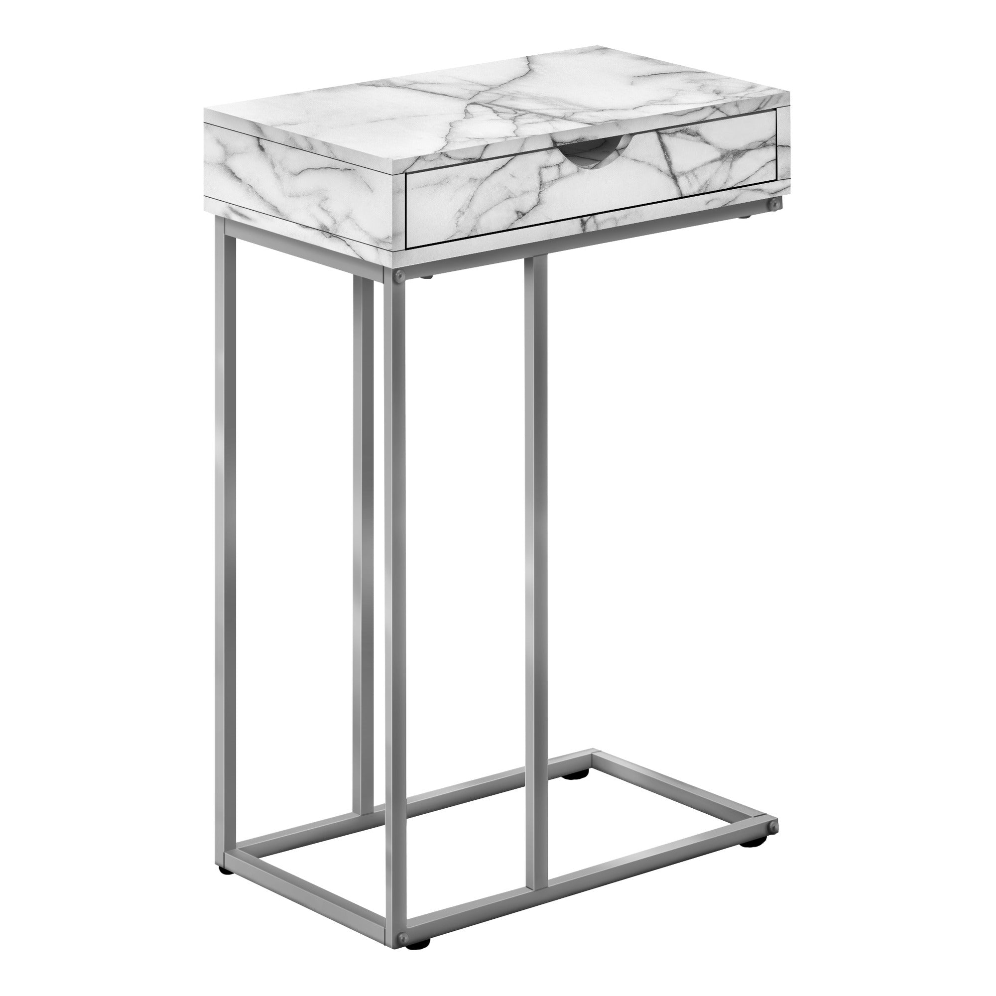 ACCENT TABLE - 25"H / WHITE / BLACK METAL