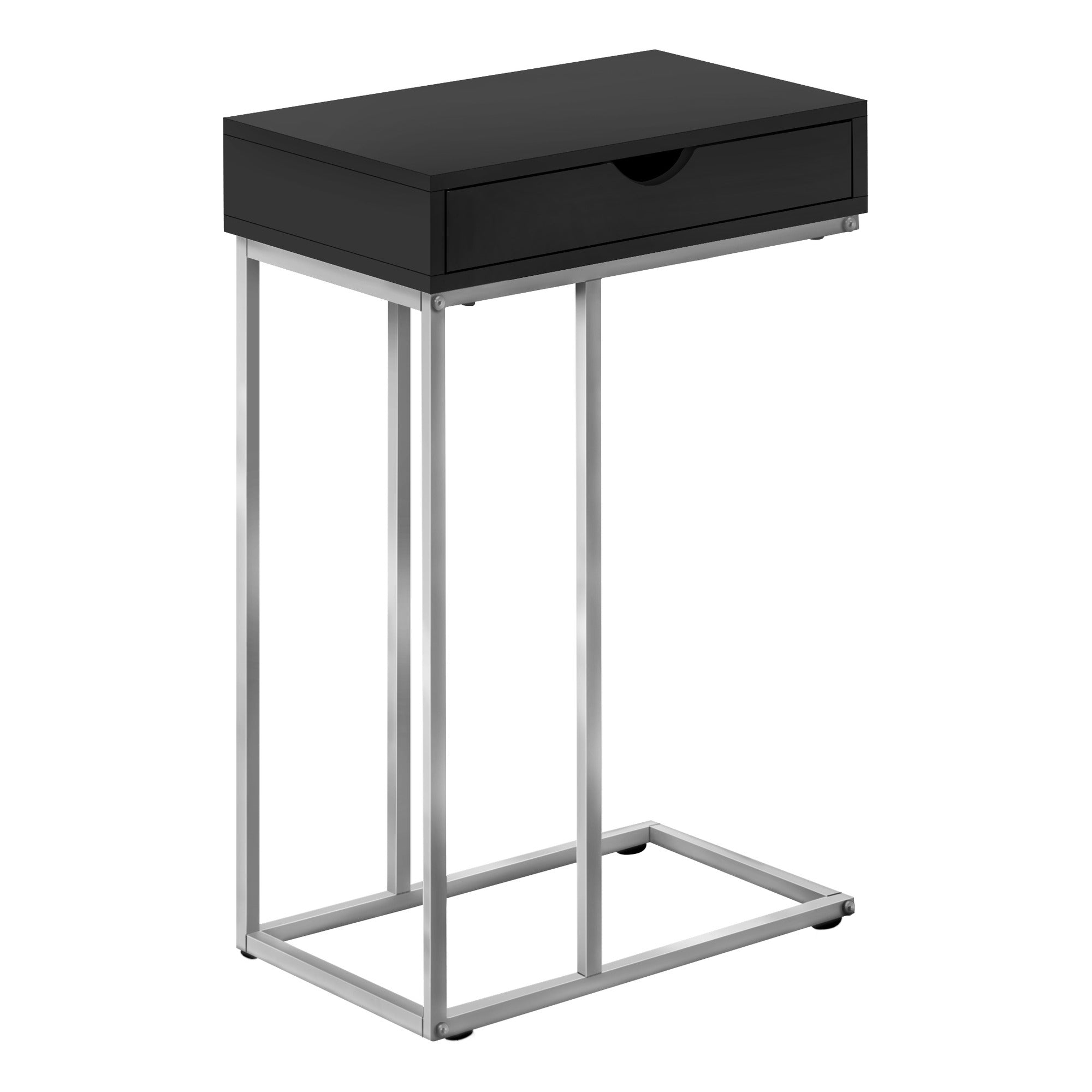 ACCENT TABLE - 25"H / WHITE / BLACK METAL