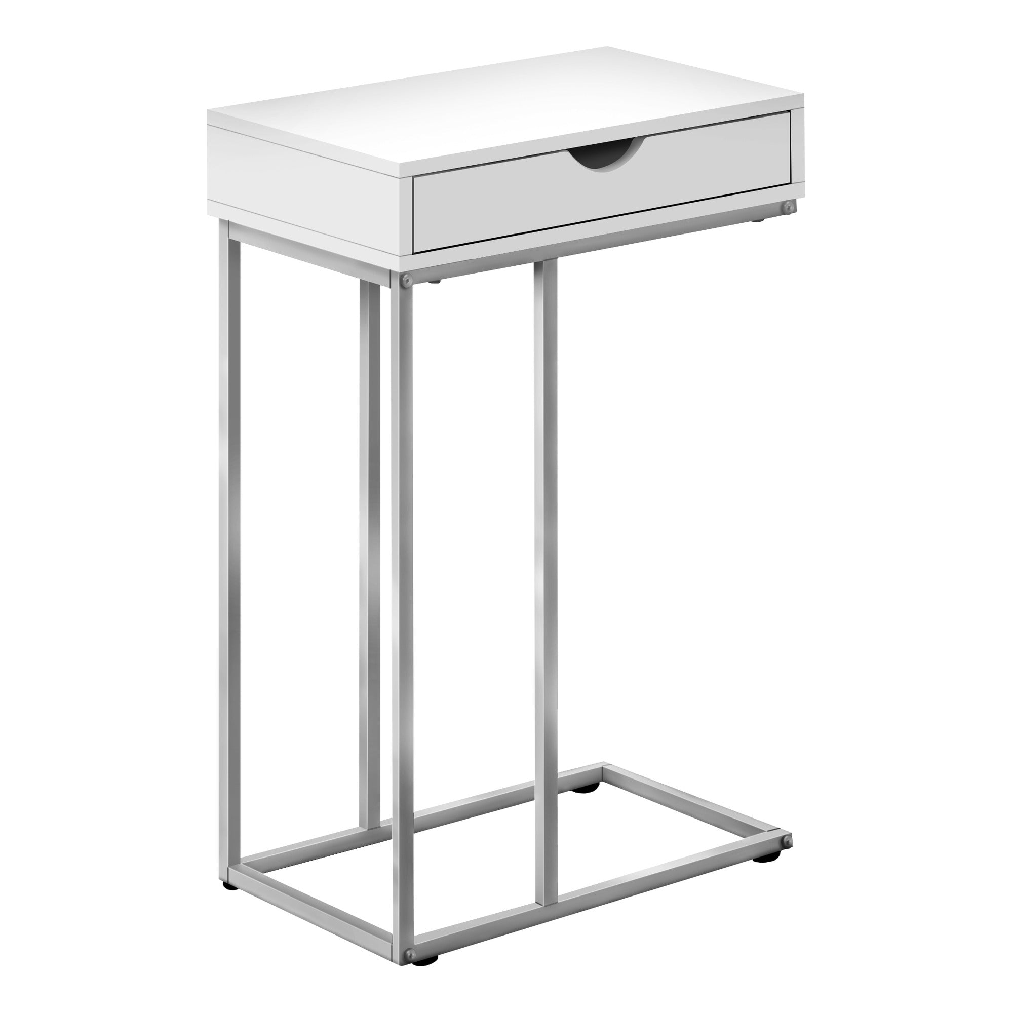 TABLE D'APPOINT - 25"H / BLANC / MÉTAL NOIR