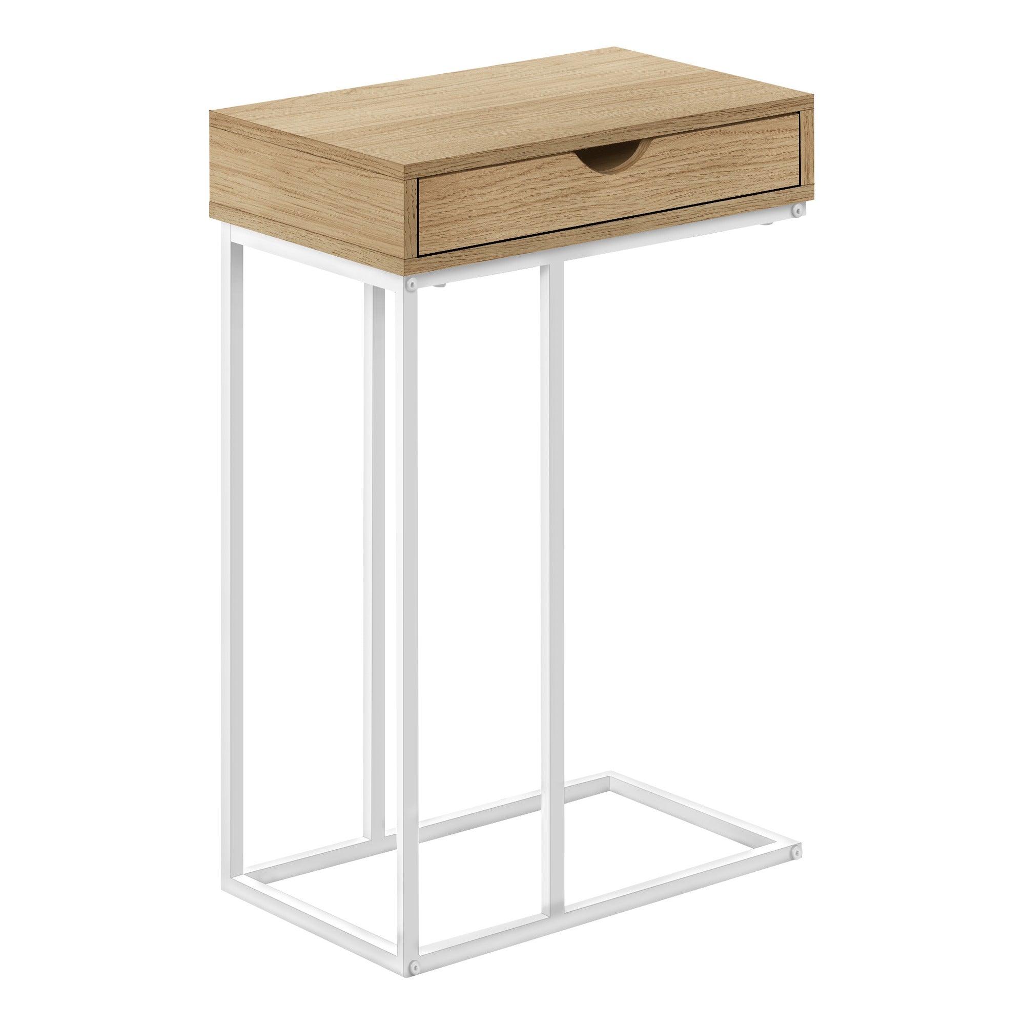 ACCENT TABLE - 25"H / WHITE / BLACK METAL