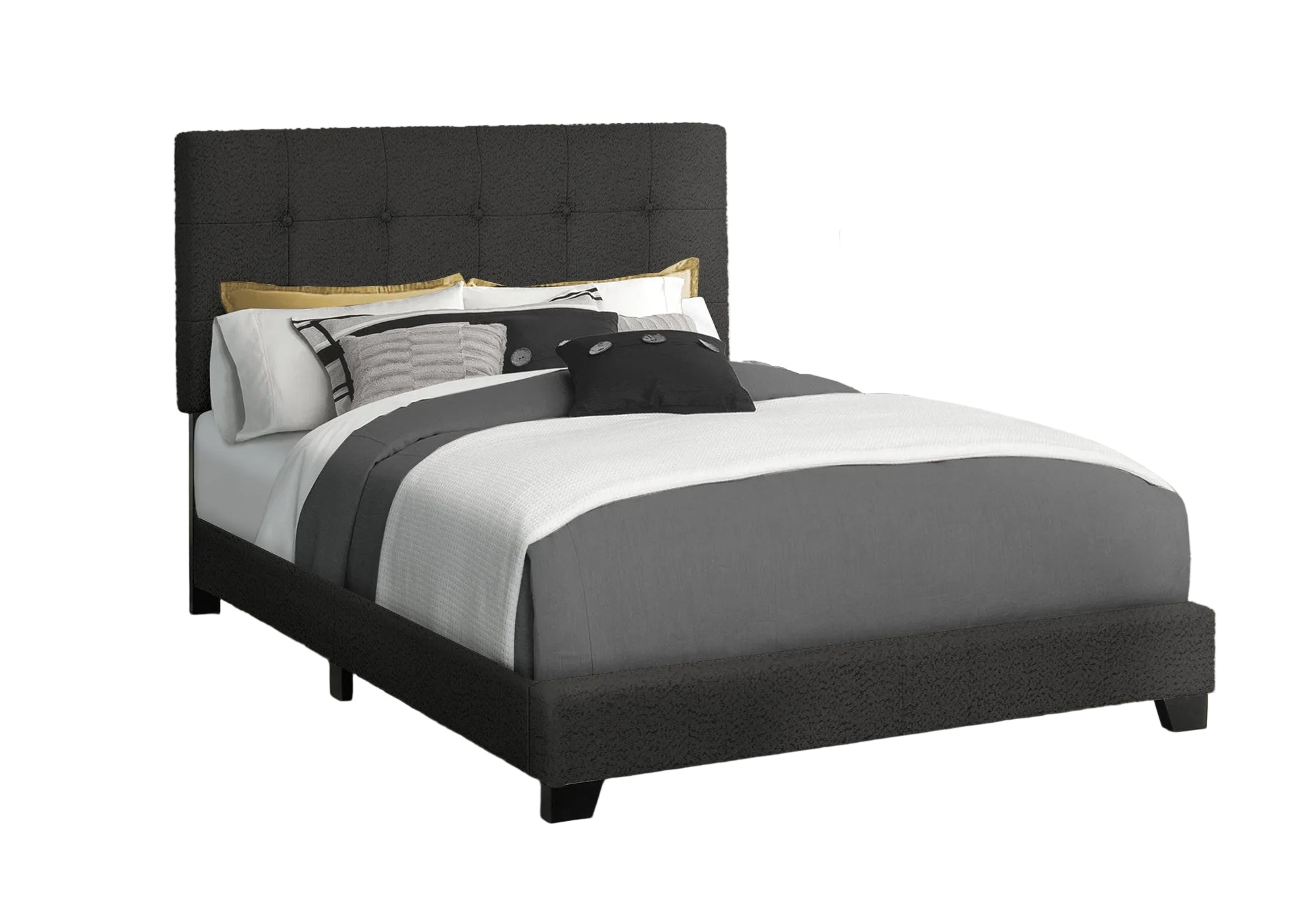 BOUCLE FABRIC UPHOLSTERED FULL SIZE BED FRAME