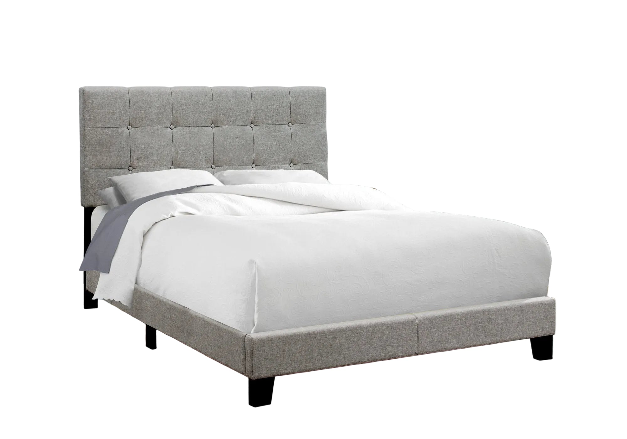 BOUCLE FABRIC UPHOLSTERED FULL SIZE BED FRAME