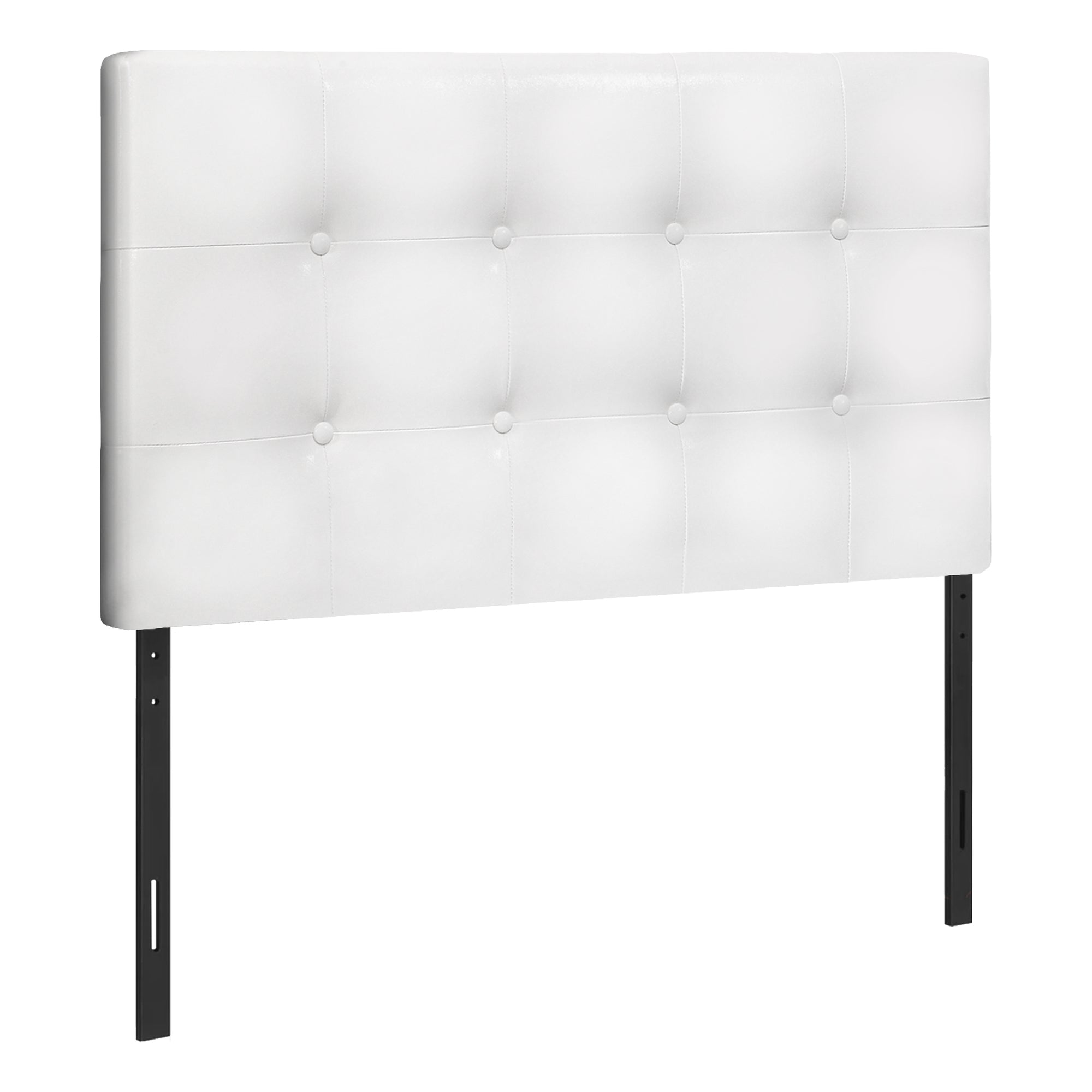 BED - TWIN SIZE / GREY LEATHER-LOOK HEADBOARD ONLY