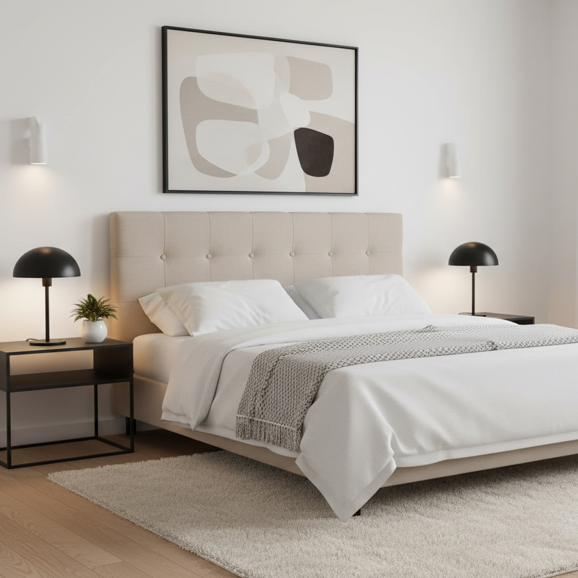 LIT - GRAND FORMAT / TÊTE DE LIT SIMILI CUIR MARRON SEULEMENT