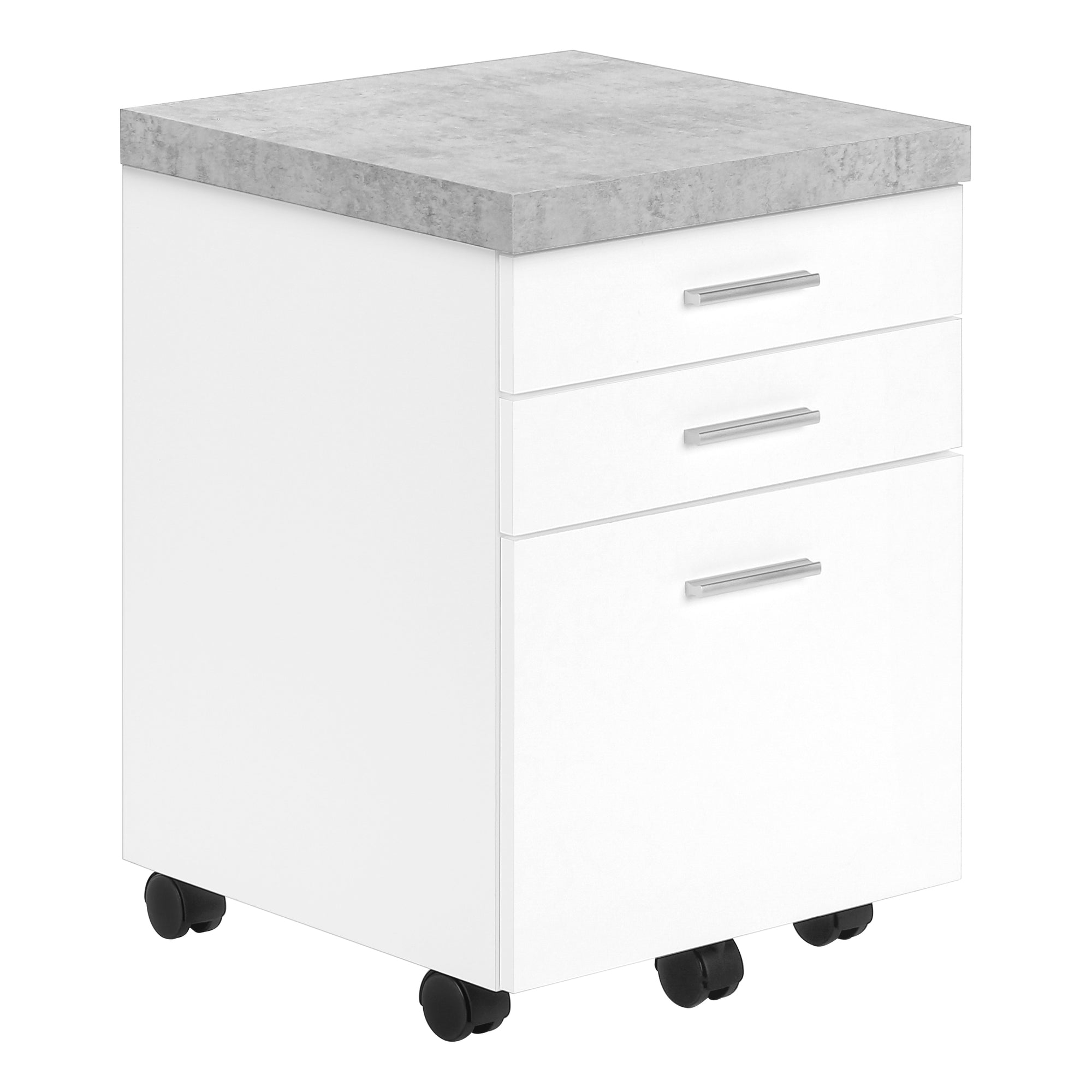 FILING CABINET - 3 DRAWER / WHITE ON CASTORS