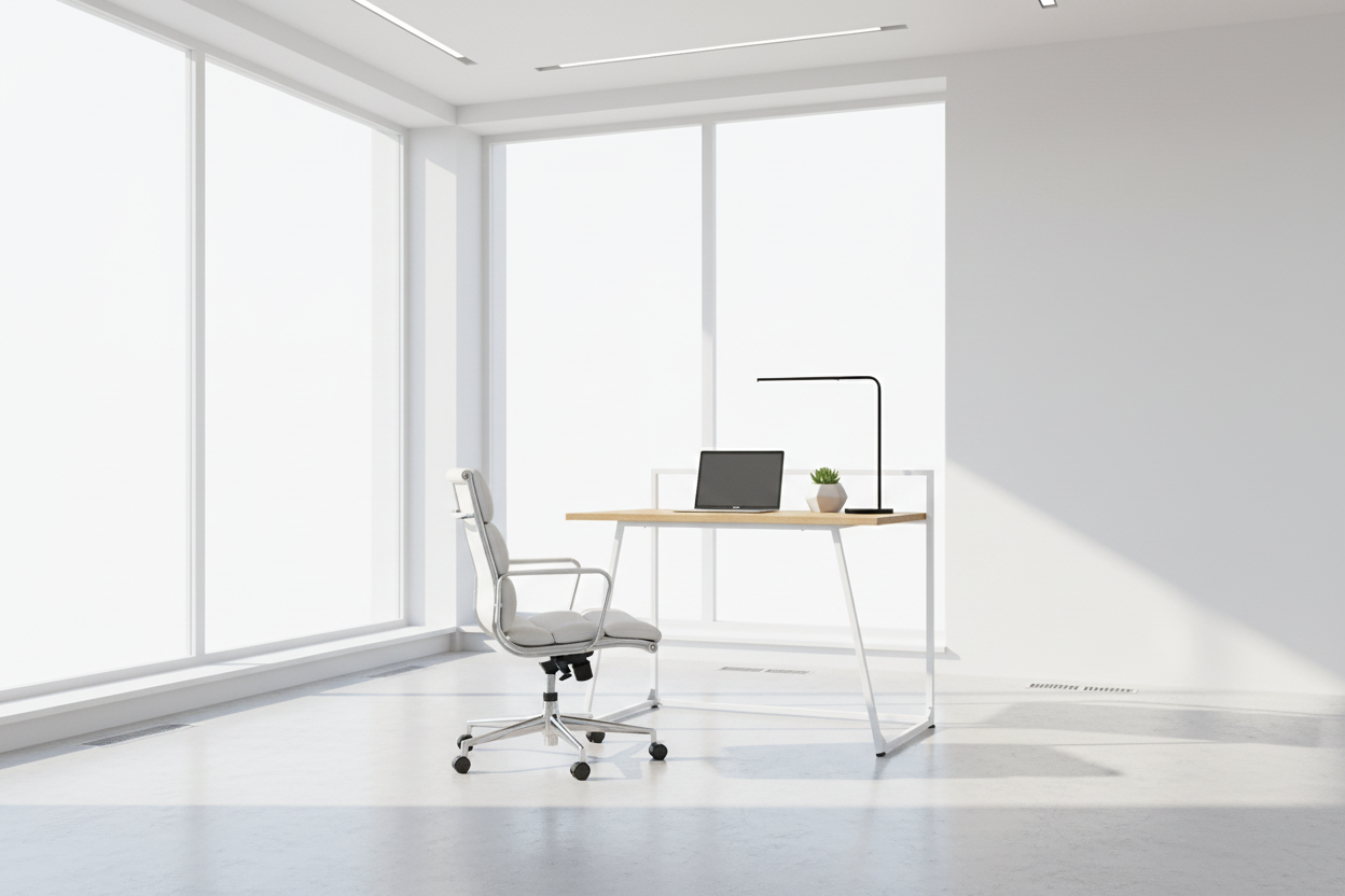 BUREAU D'ORDINATEUR - 30"L / BLANC JUVÉNILE / MÉTAL BLANC