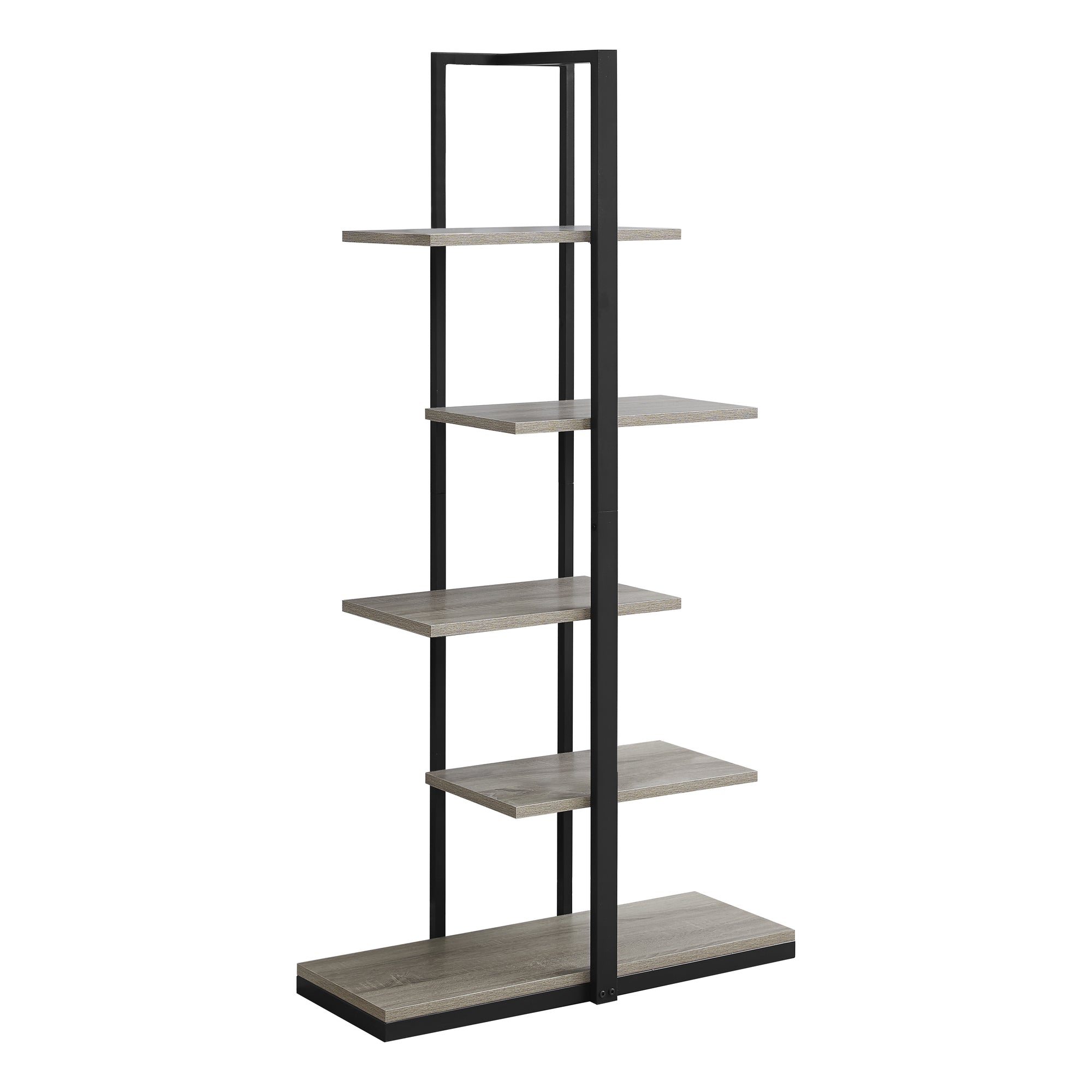 BOOKCASE - 60"H / BLACK / BLACK METAL