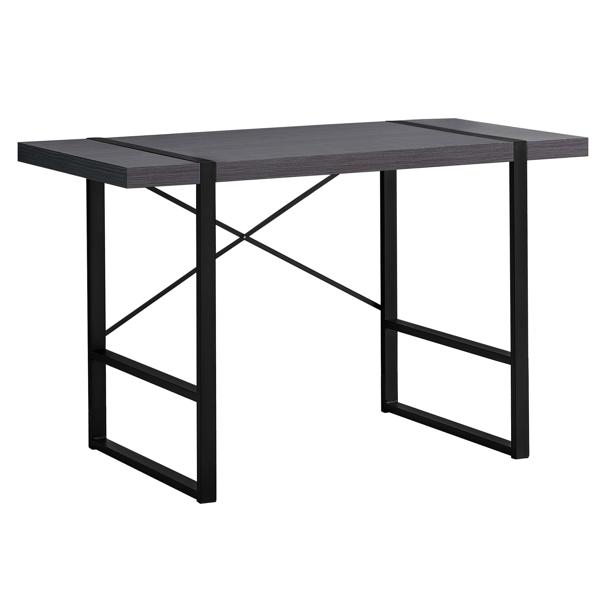 COMPUTER DESK - 48"L / DARK TAUPE / BLACK METAL