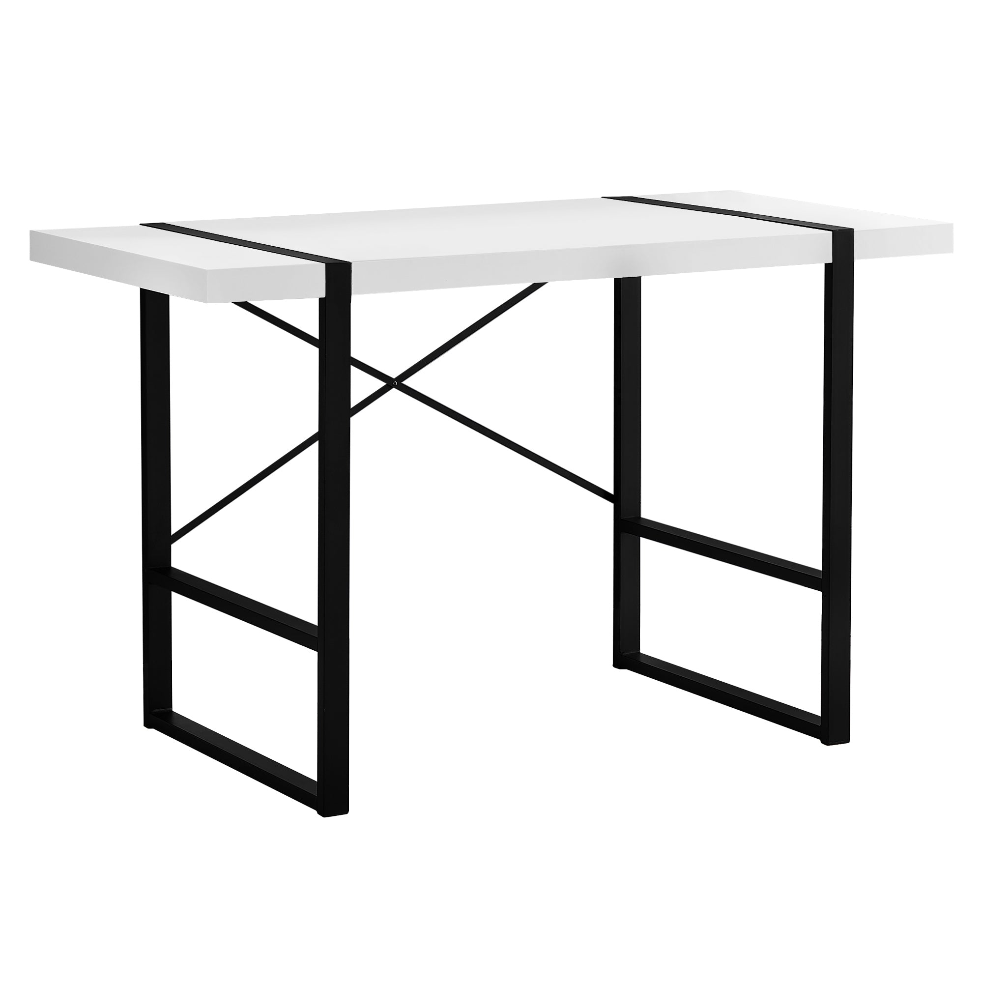 COMPUTER DESK - 48"L / DARK TAUPE / BLACK METAL