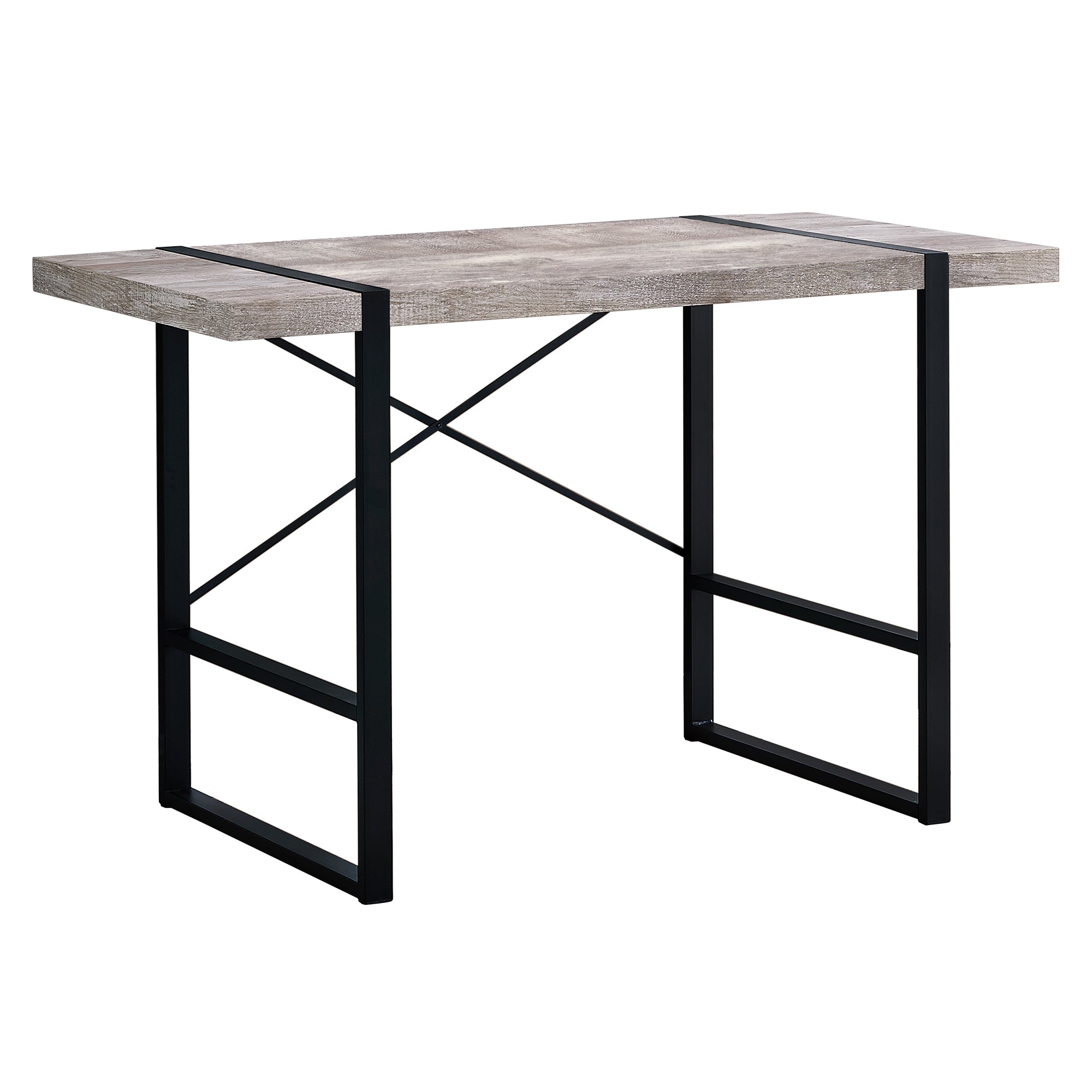COMPUTER DESK - 48"L / DARK TAUPE / BLACK METAL