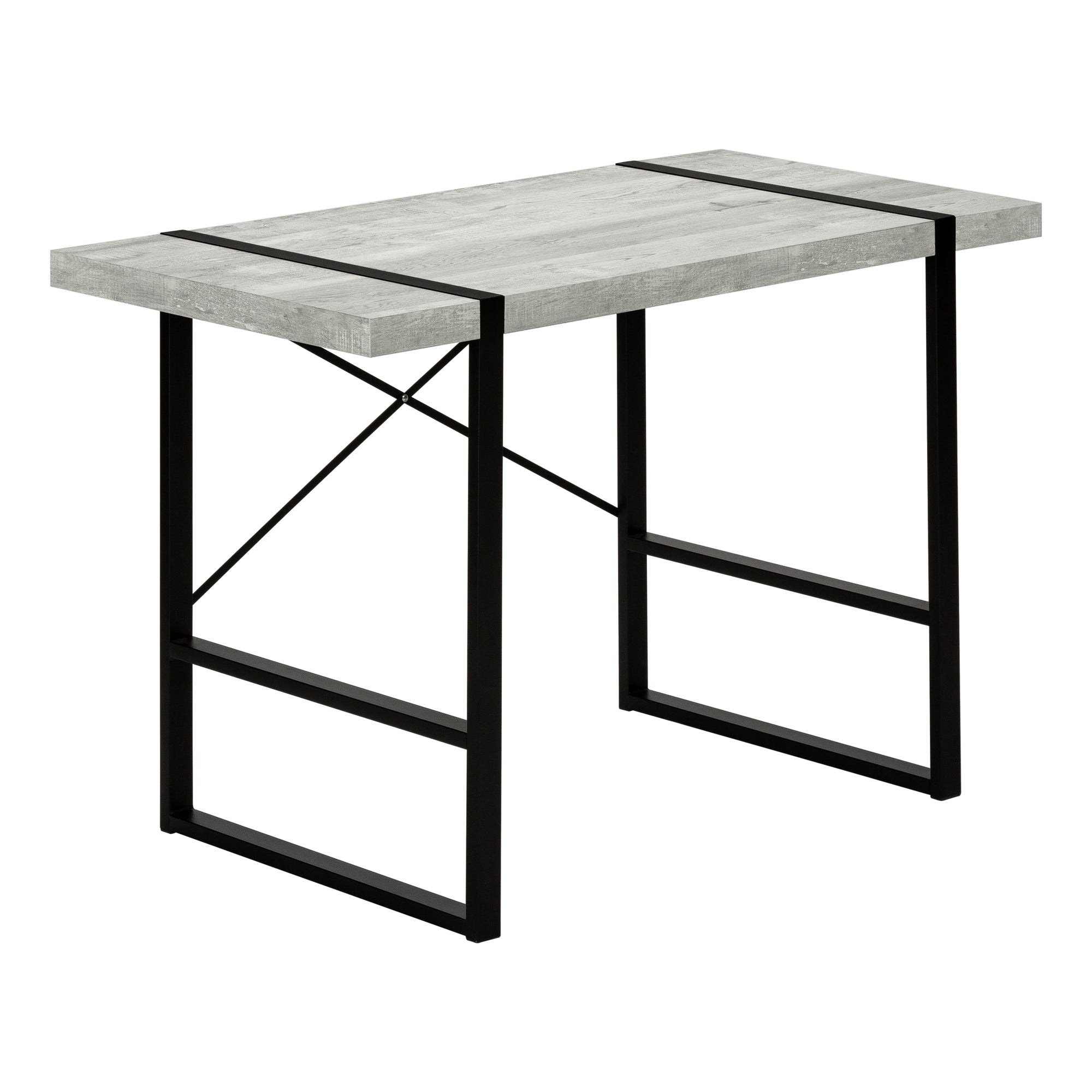 COMPUTER DESK - 48"L / DARK TAUPE / BLACK METAL