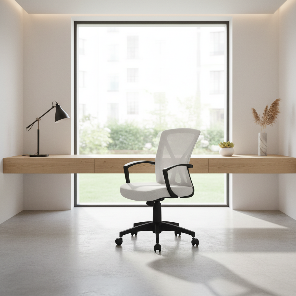 CHAISE DE BUREAU - NOIRE / BASE NOIRE SUR ROULETTES