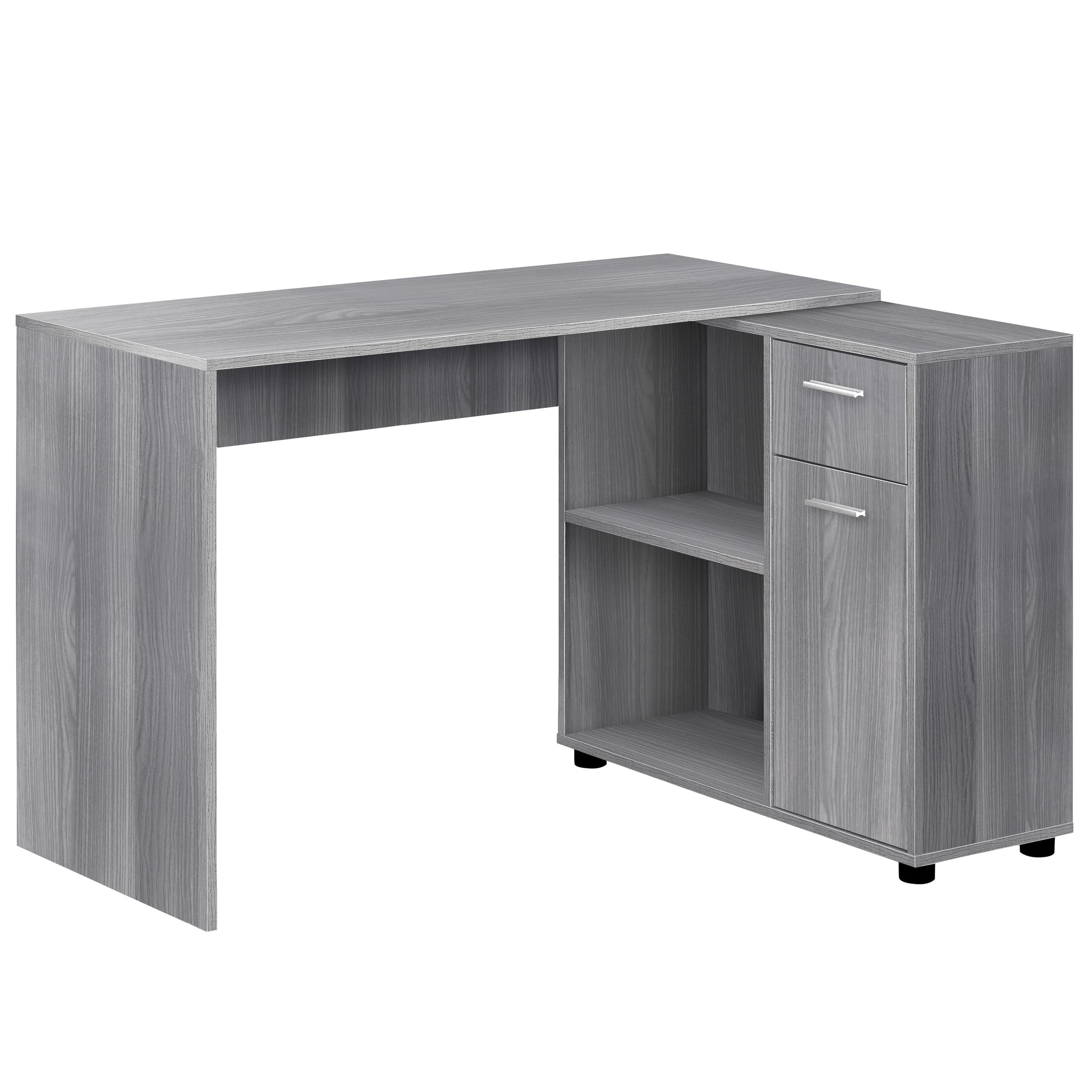 COMPUTER DESK - 46"L / INDUSTRIAL GREY / STORAGE CABINET