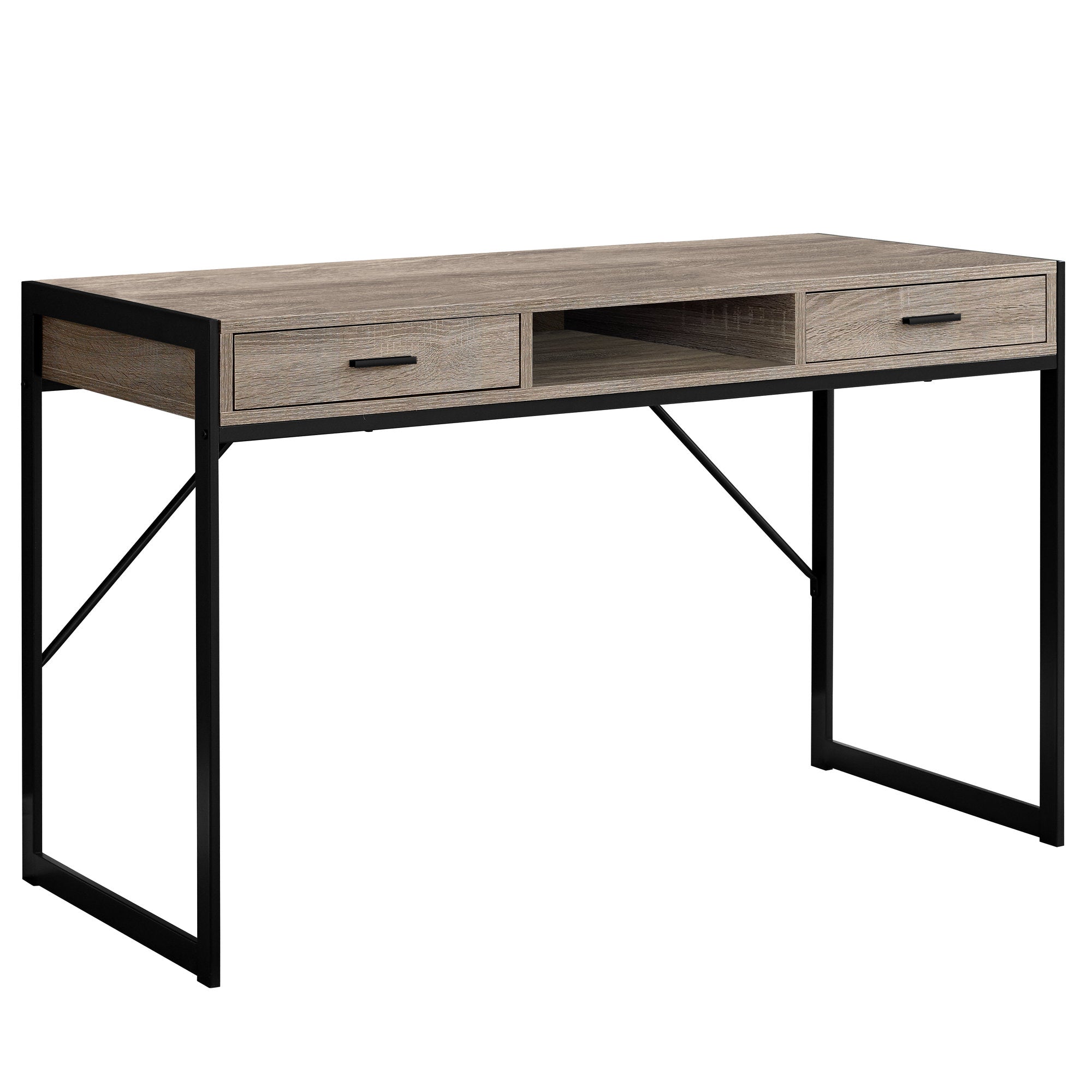 BUREAU D'ORDINATEUR - 48"L / BLANC / MÉTAL ARGENTÉ
