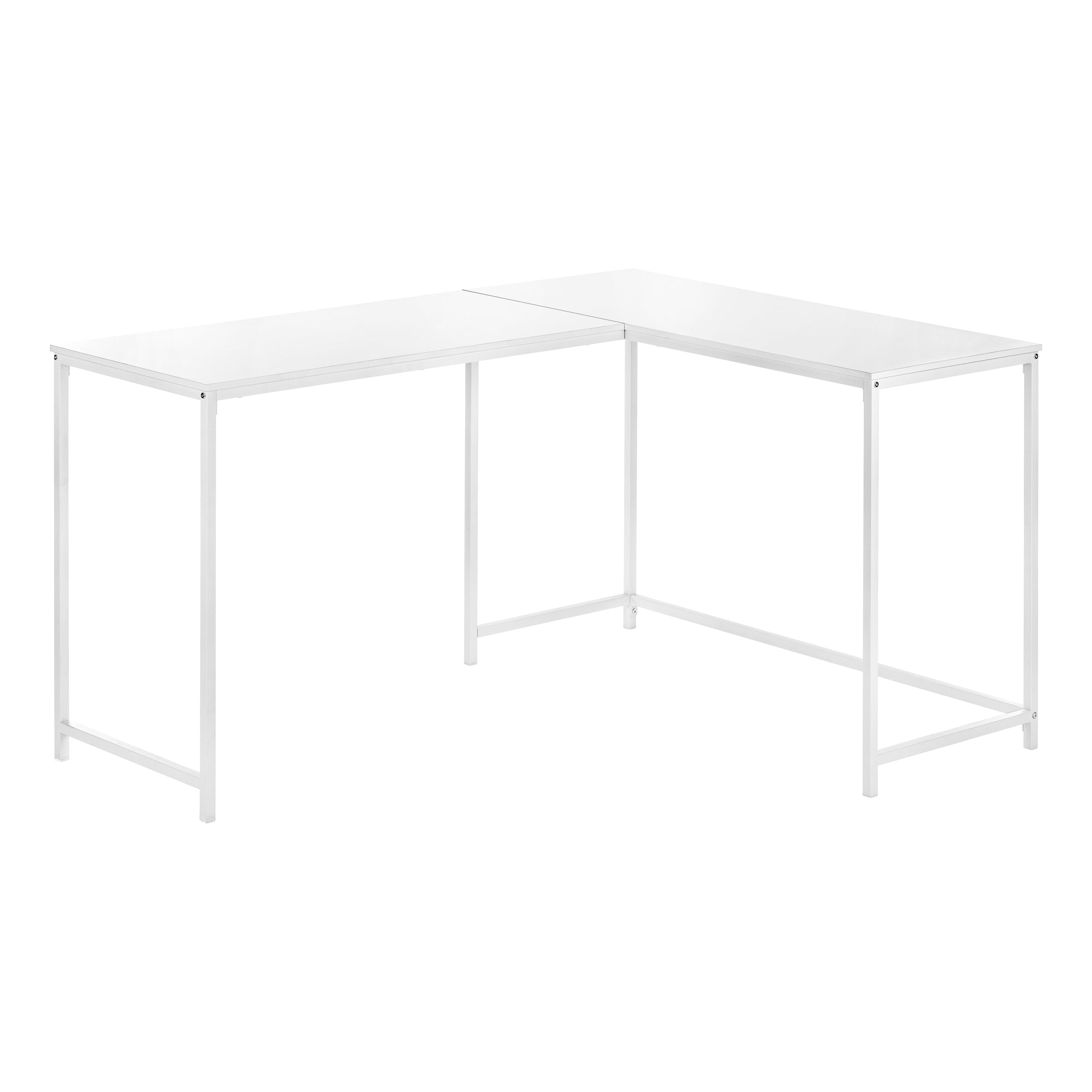 COMPUTER DESK - 58"L / ESPRESSO TOP / BLACK METAL CORNER