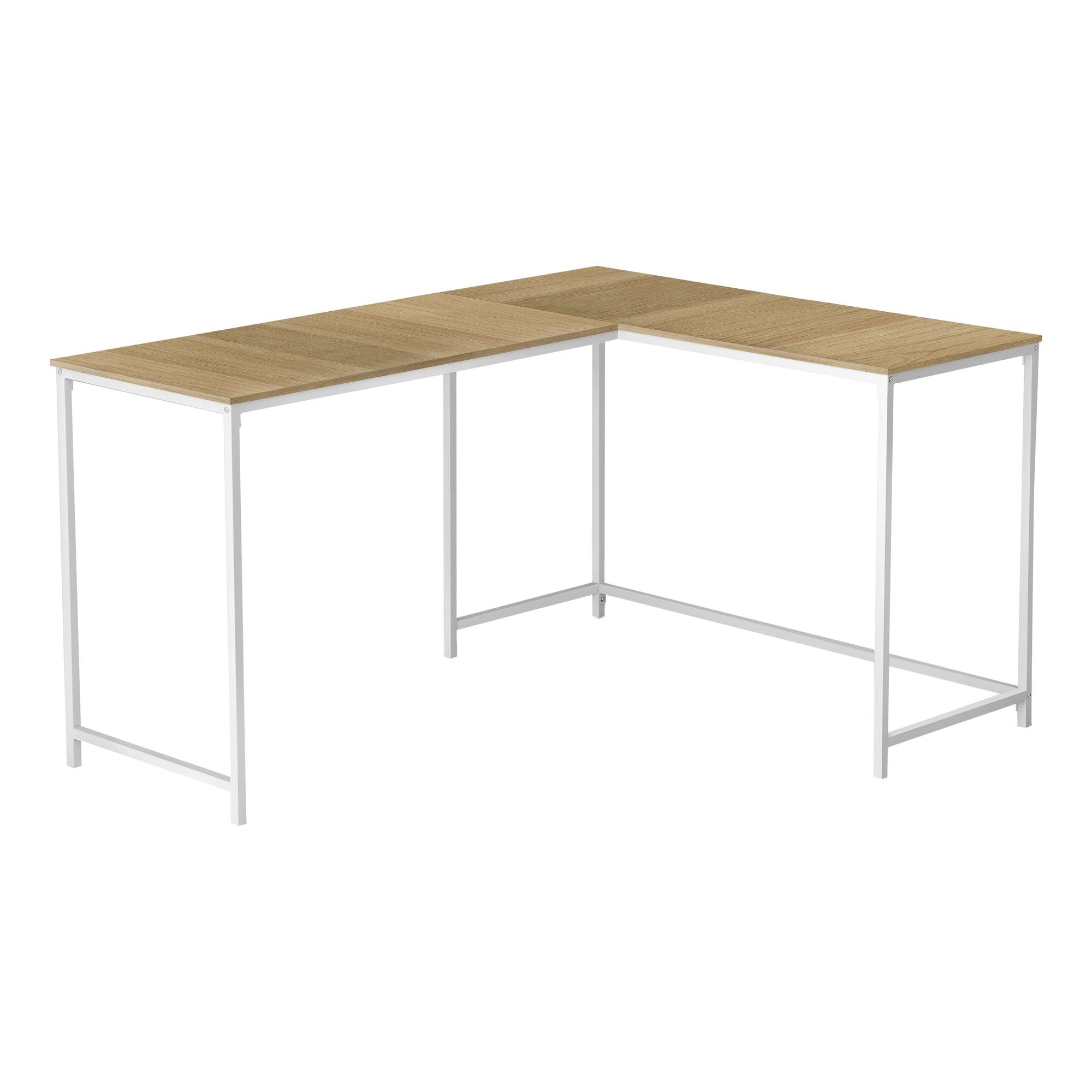 COMPUTER DESK - 58"L / ESPRESSO TOP / BLACK METAL CORNER
