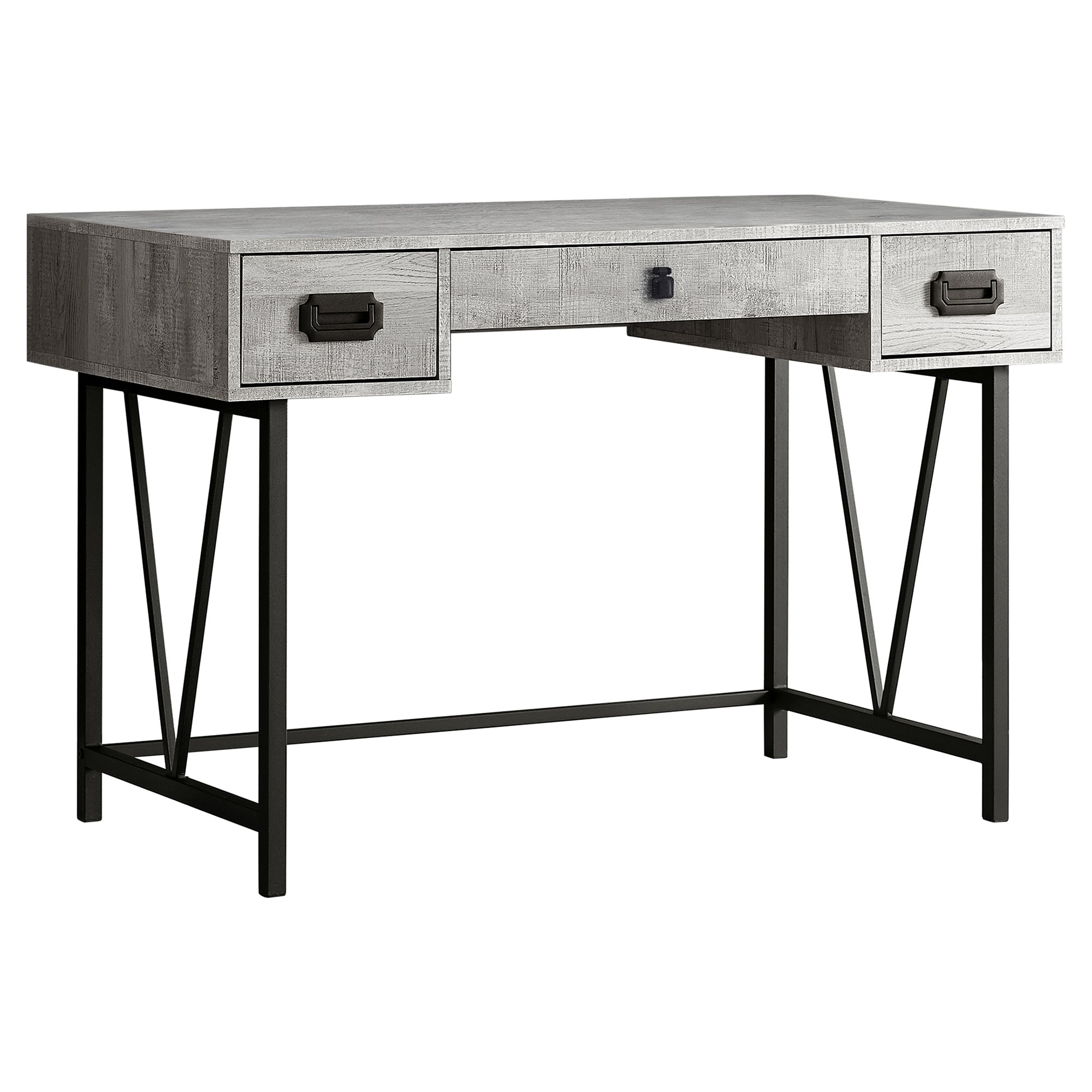 COMPUTER DESK - 48"L / BROWN RECLAIMED WOOD / BLACK METAL