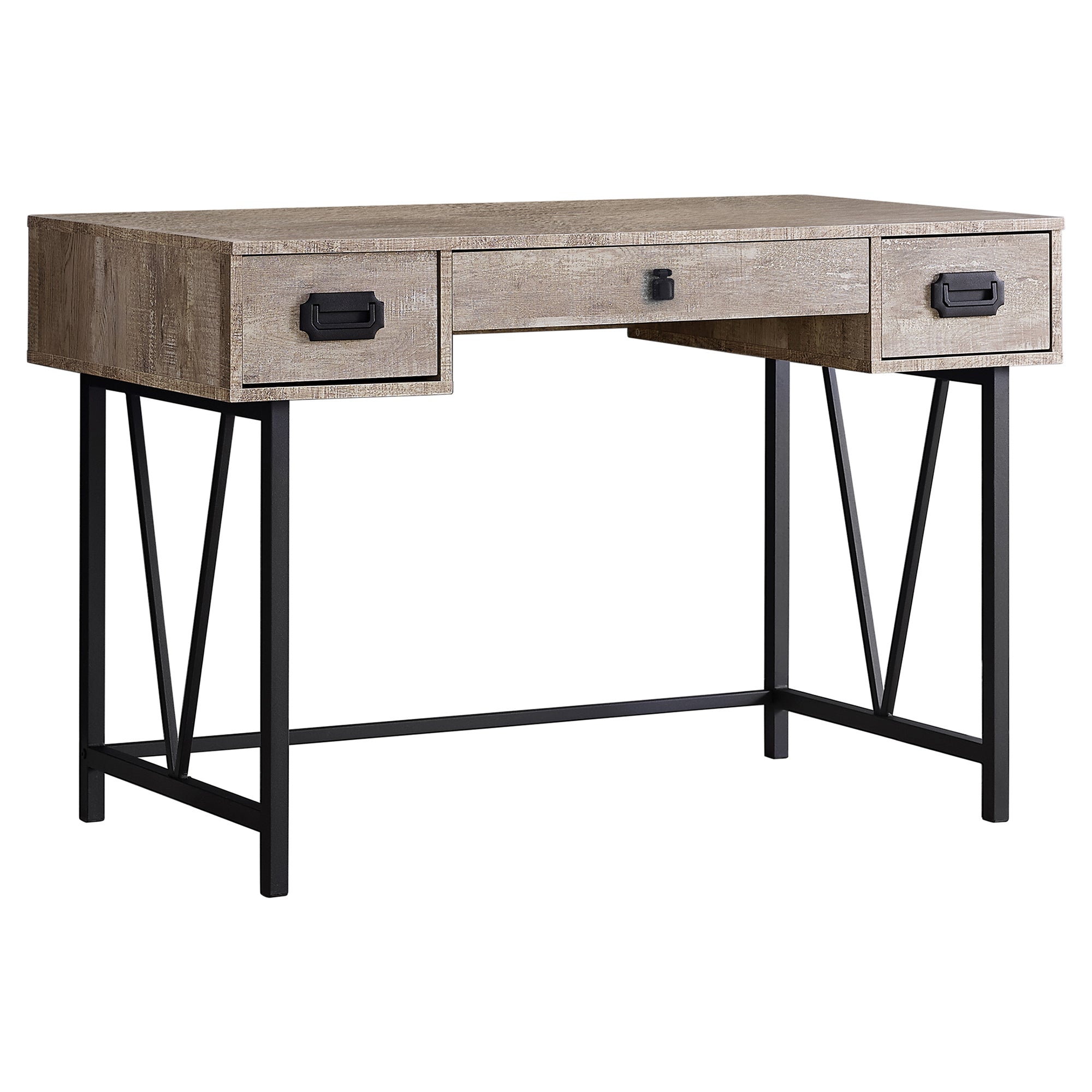 COMPUTER DESK - 48"L / BROWN RECLAIMED WOOD / BLACK METAL
