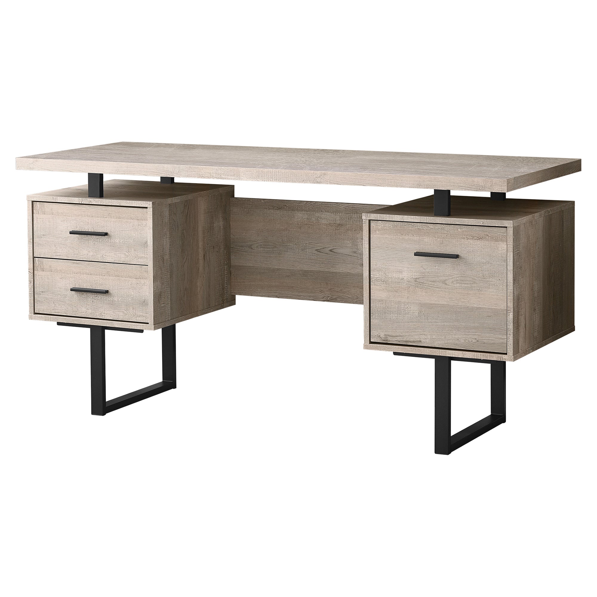 COMPUTER DESK - 60"L / ESPRESSO / SILVER METAL