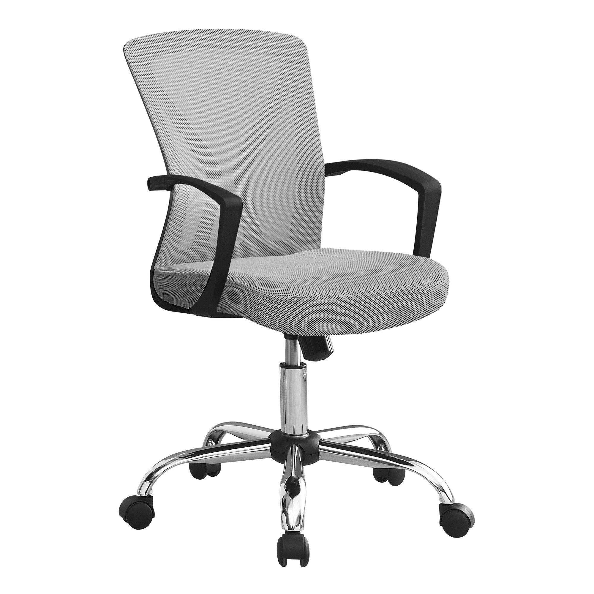 CHAISE DE BUREAU - BASE NOIRE / CHROMÉE SUR ROULETTES