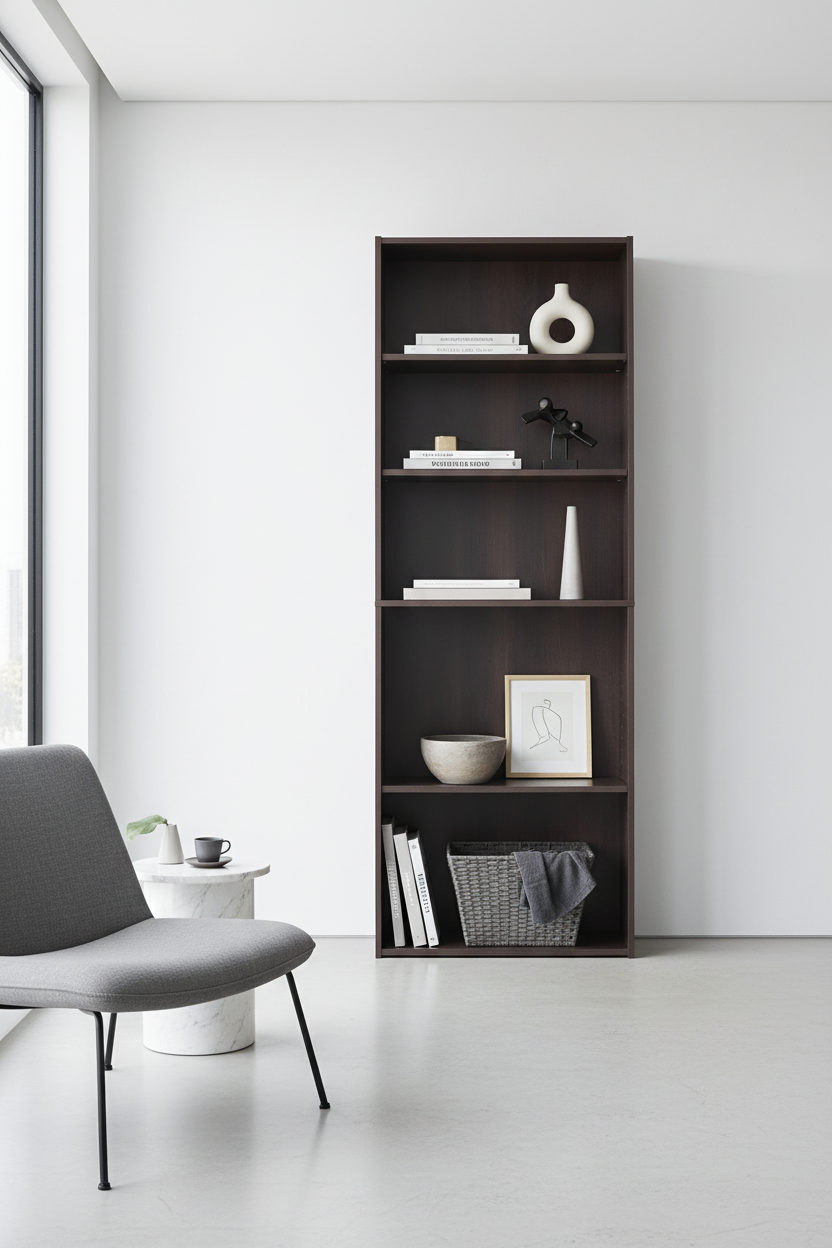 BOOKCASE - 72"H / CHERRY WITH 5 SHELVES