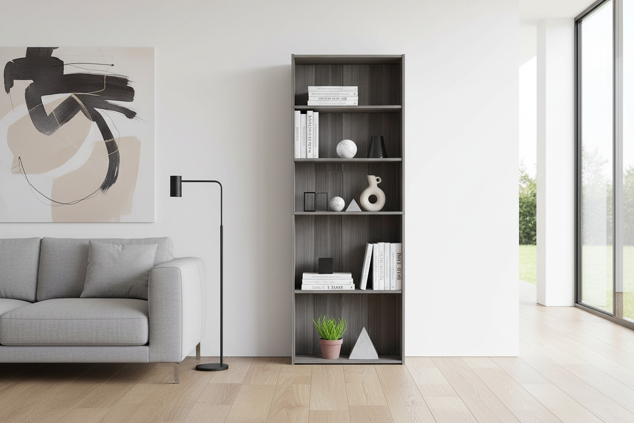 BOOKCASE - 72"H / CHERRY WITH 5 SHELVES