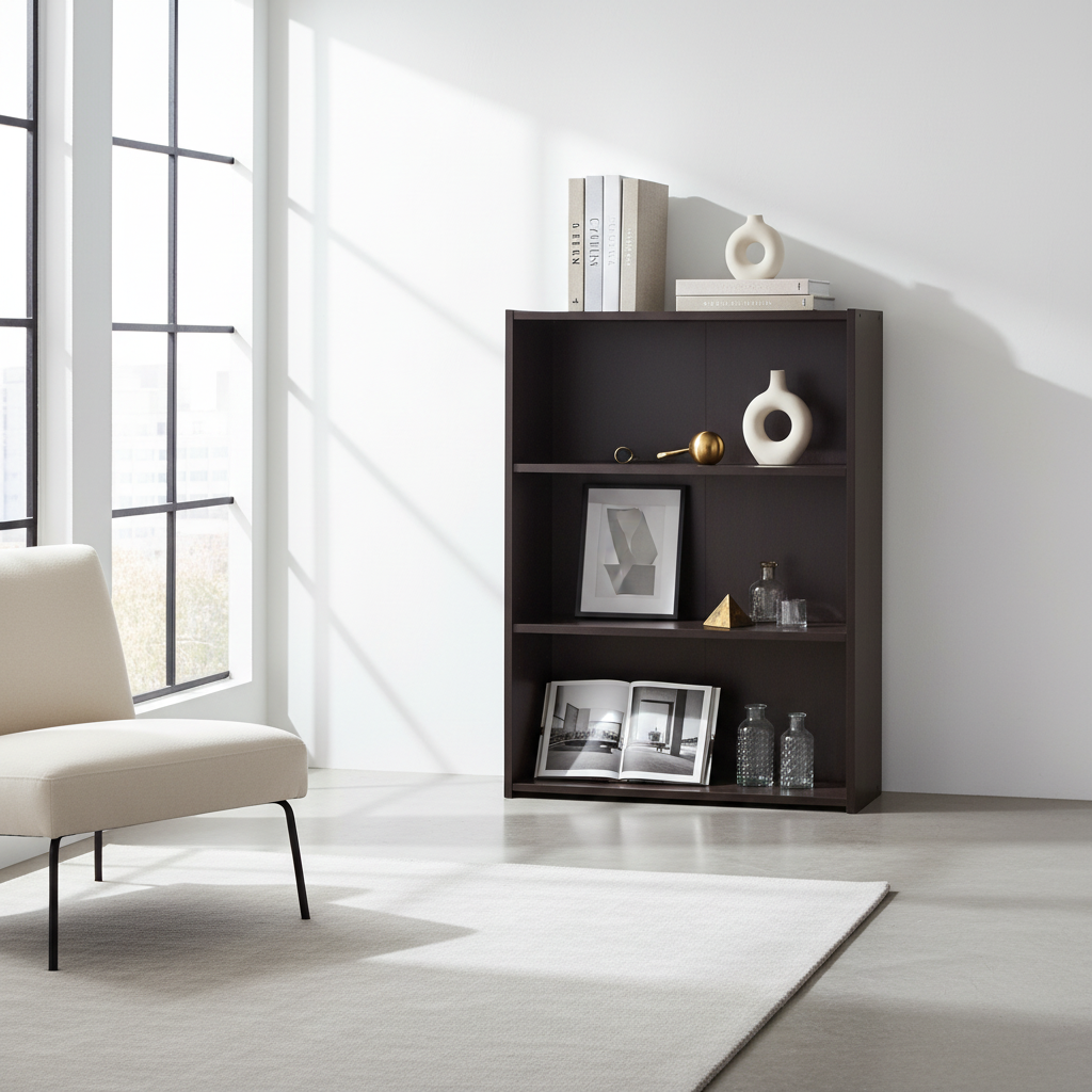 BOOKCASE - 36"H / CHERRY WITH 3 SHELVES