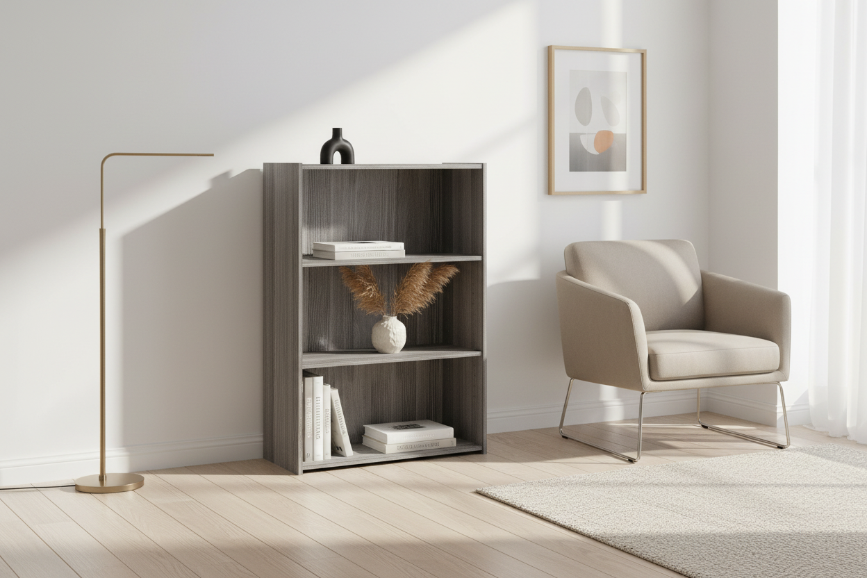 BOOKCASE - 36"H / CHERRY WITH 3 SHELVES