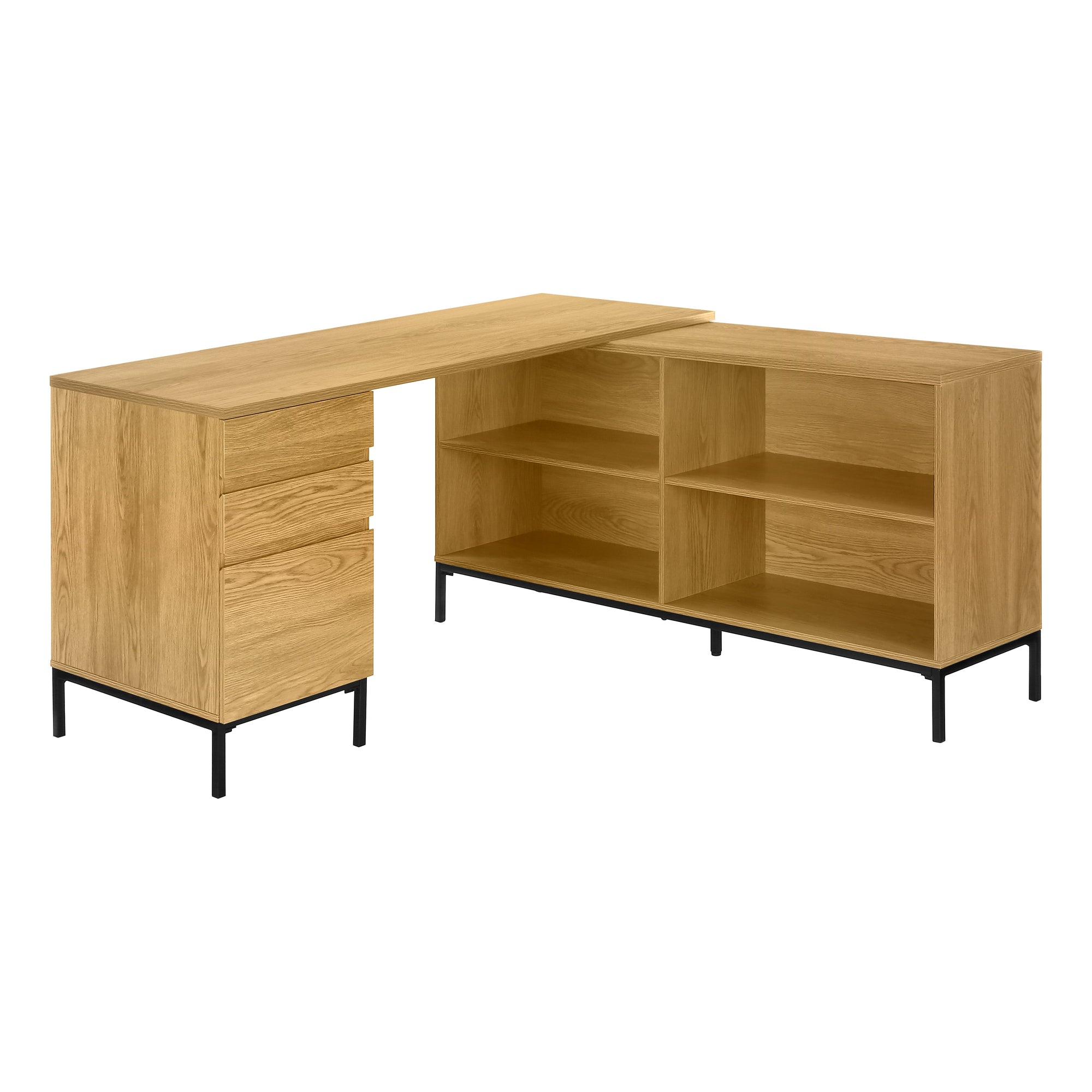 COMPUTER DESK - 60"L / RUSTIC BROWN L-SHAPED CORNER