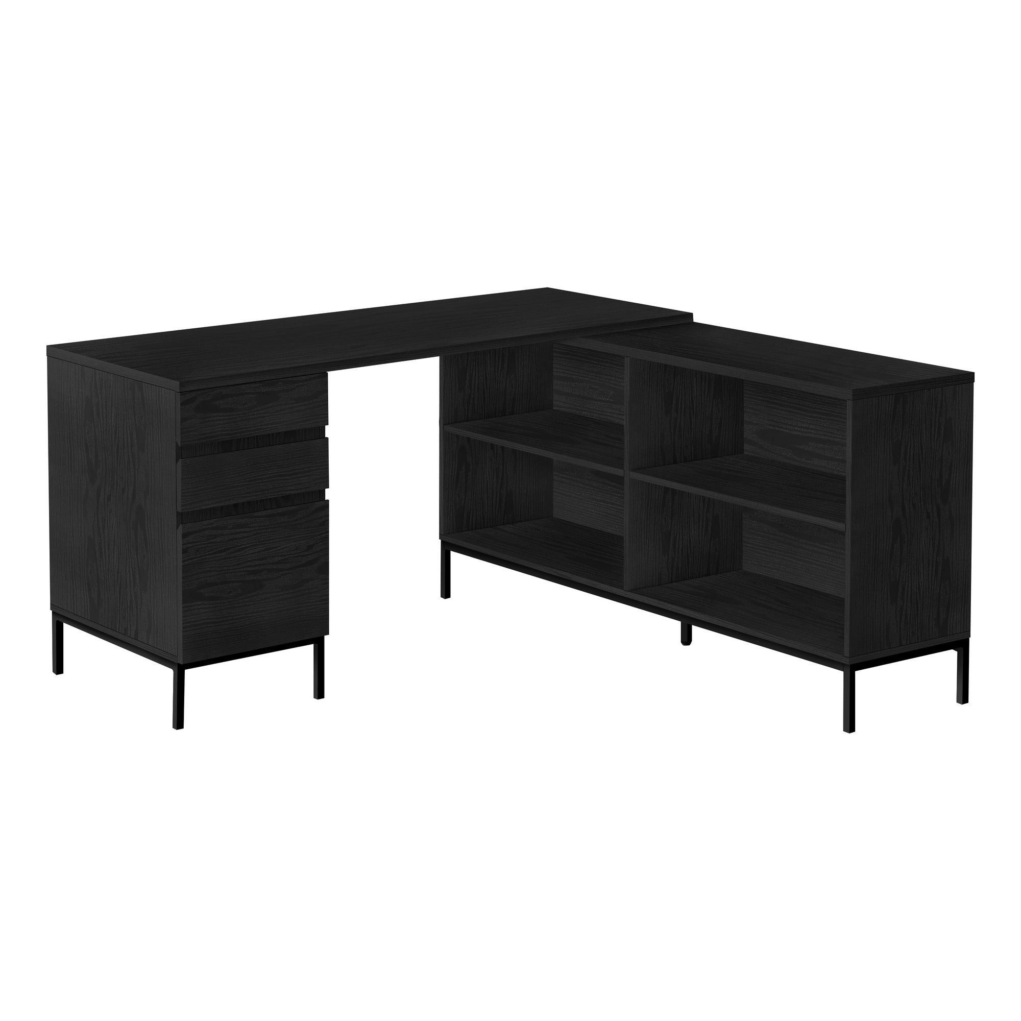 COMPUTER DESK - 60"L / RUSTIC BROWN L-SHAPED CORNER