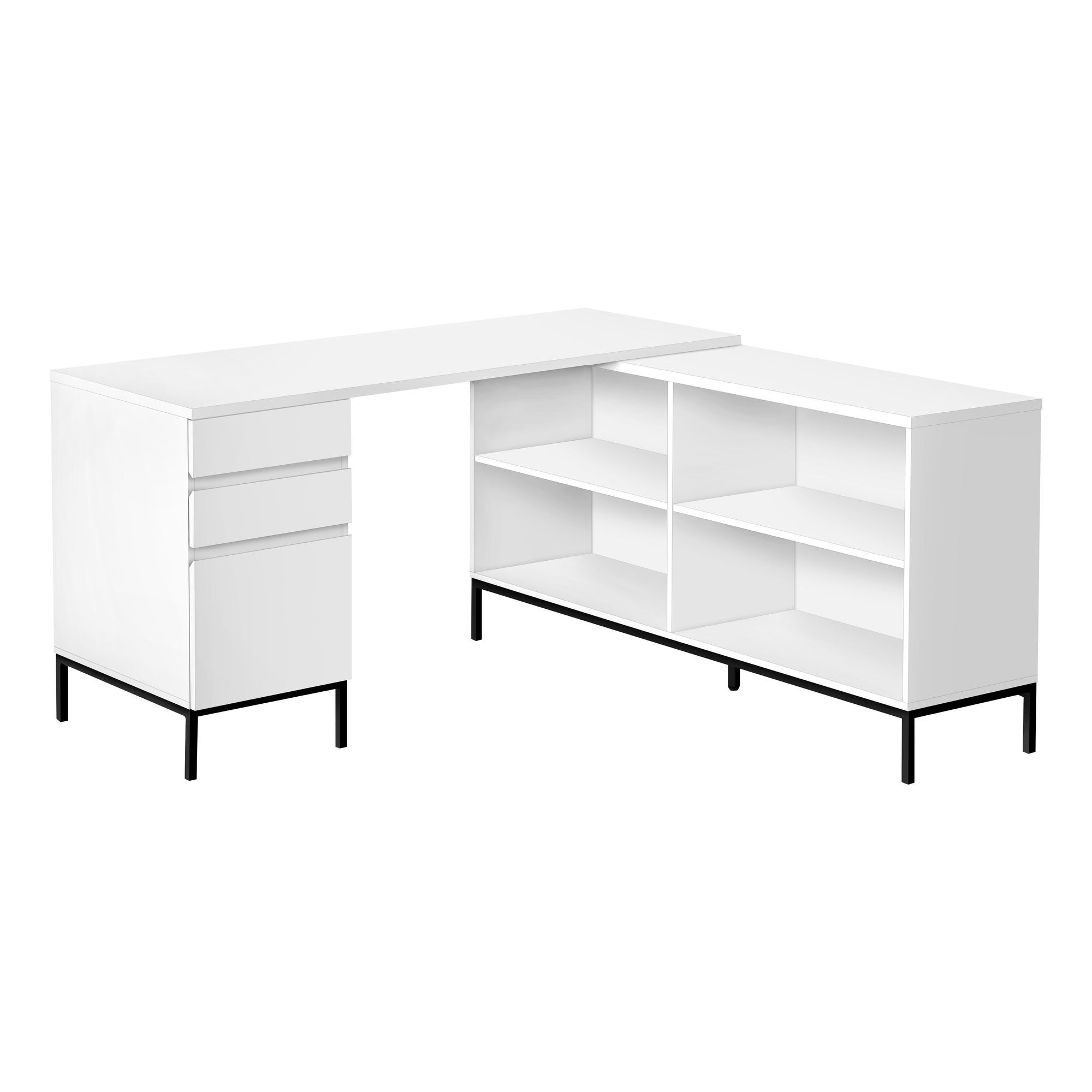 BUREAU D'ORDINATEUR - 60"L / ANGLE EN L BRUN RUSTIQUE