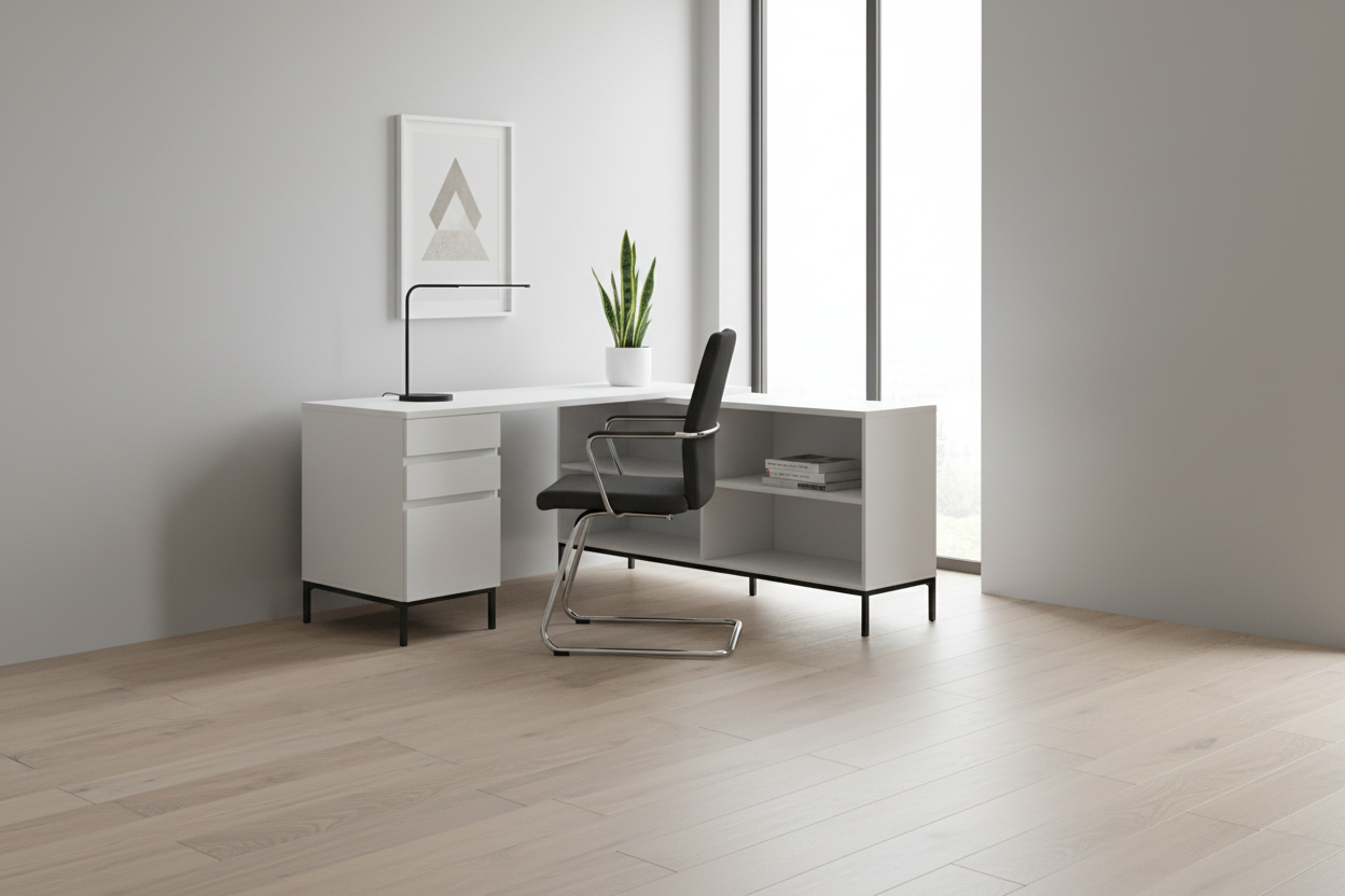 COMPUTER DESK - 60"L / RUSTIC BROWN L-SHAPED CORNER