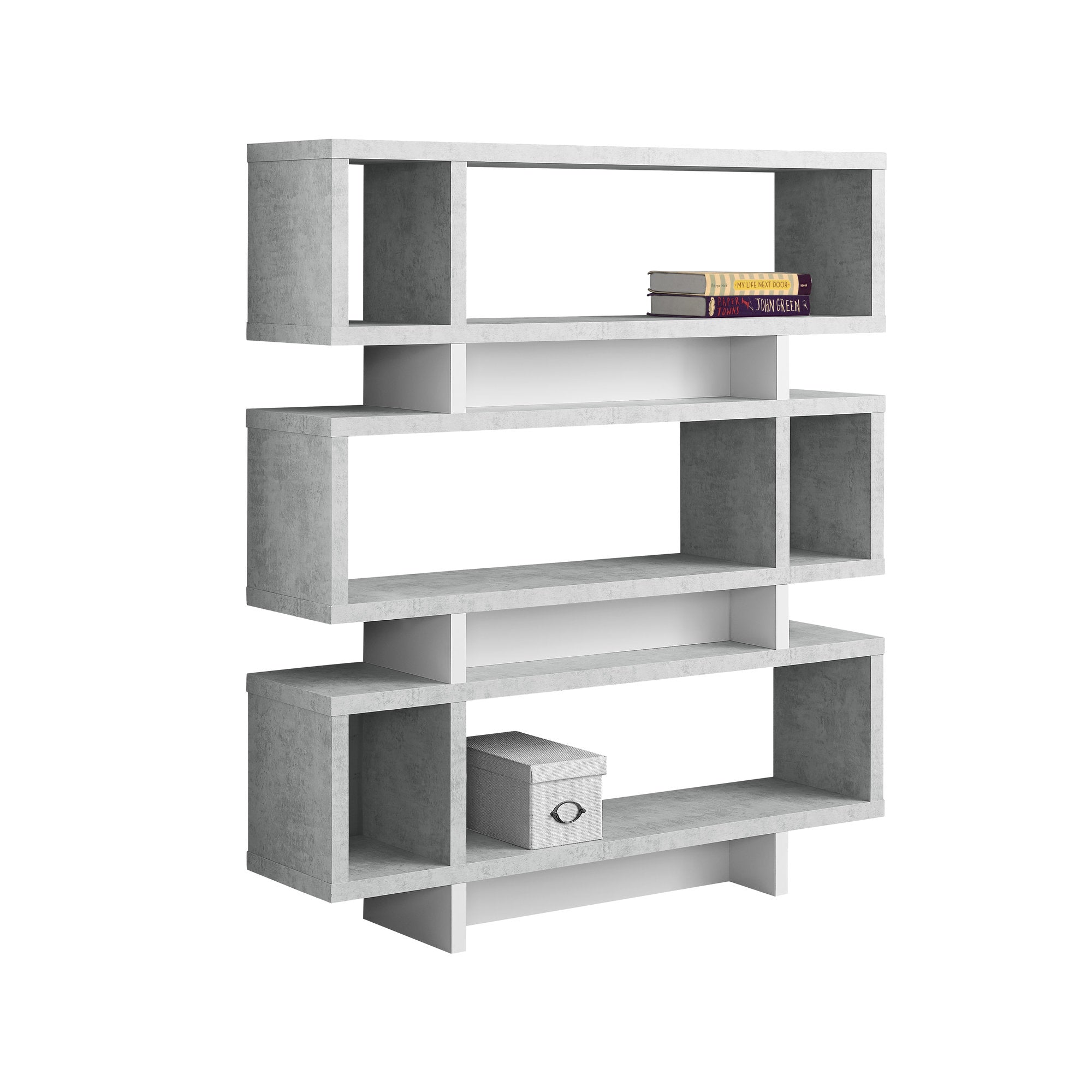 BOOKCASE - 55"H / WHITE MODERN STYLE