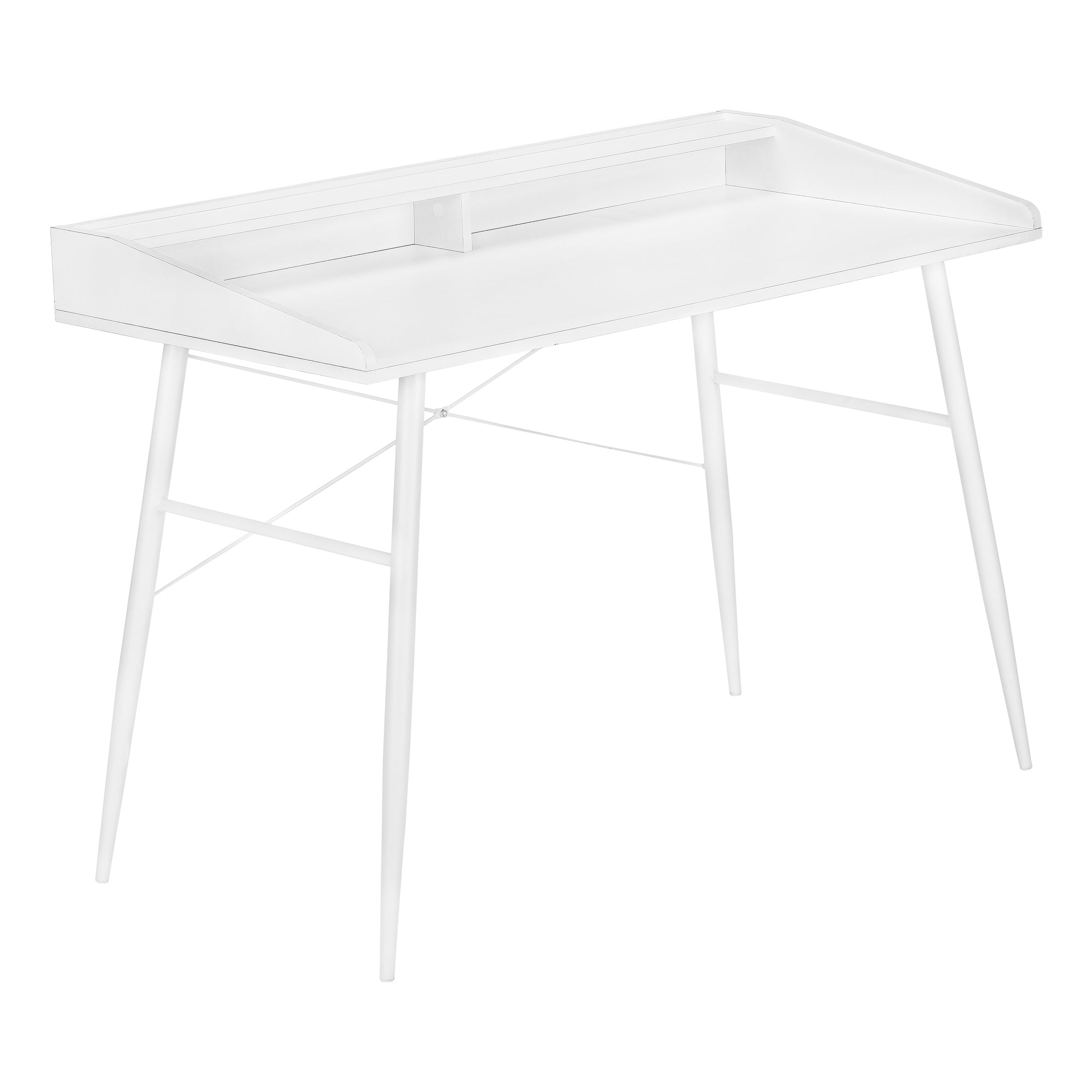 BUREAU D'ORDINATEUR - 48"L / NATUREL / MÉTAL BLANC