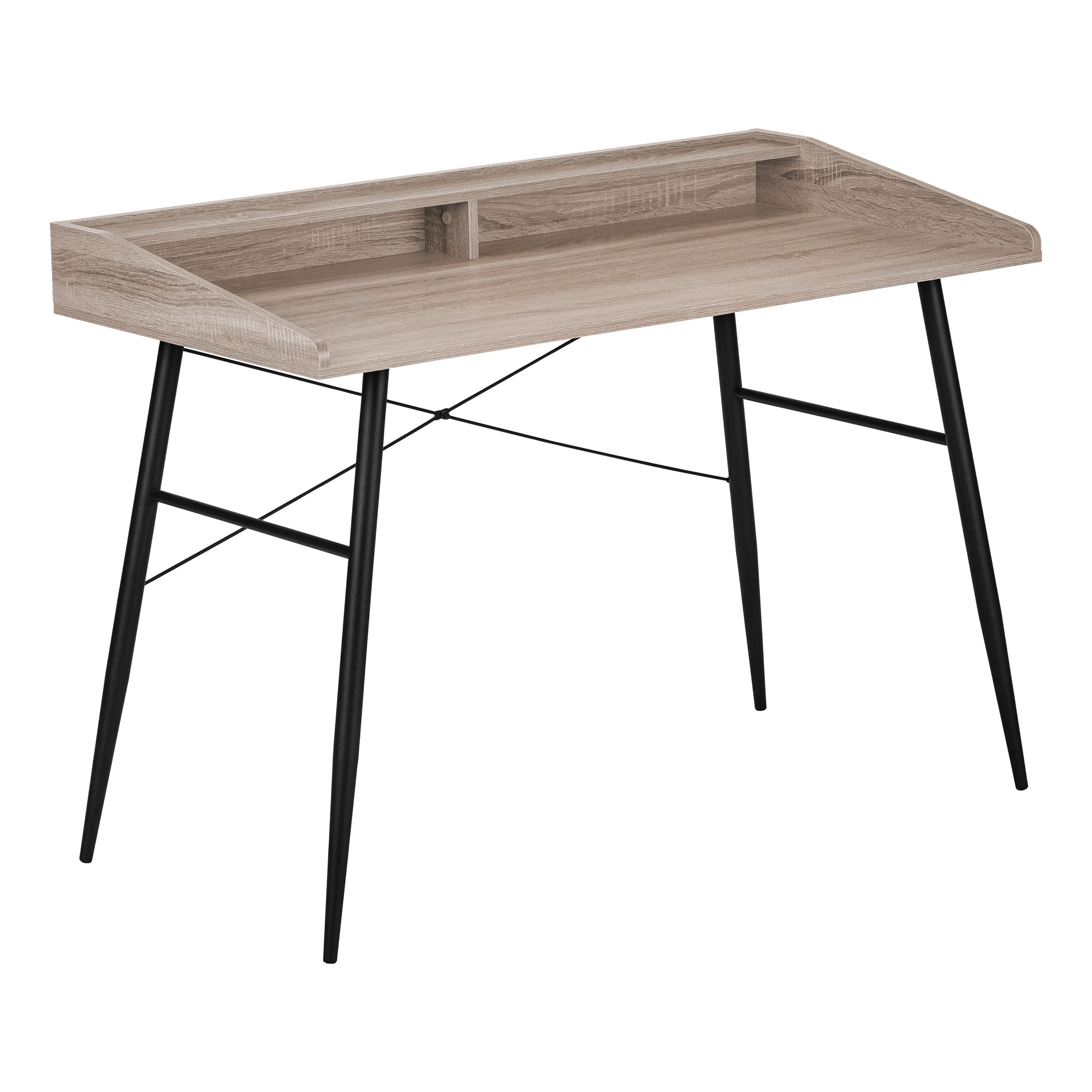 COMPUTER DESK - 48"L / NATURAL / WHITE METAL