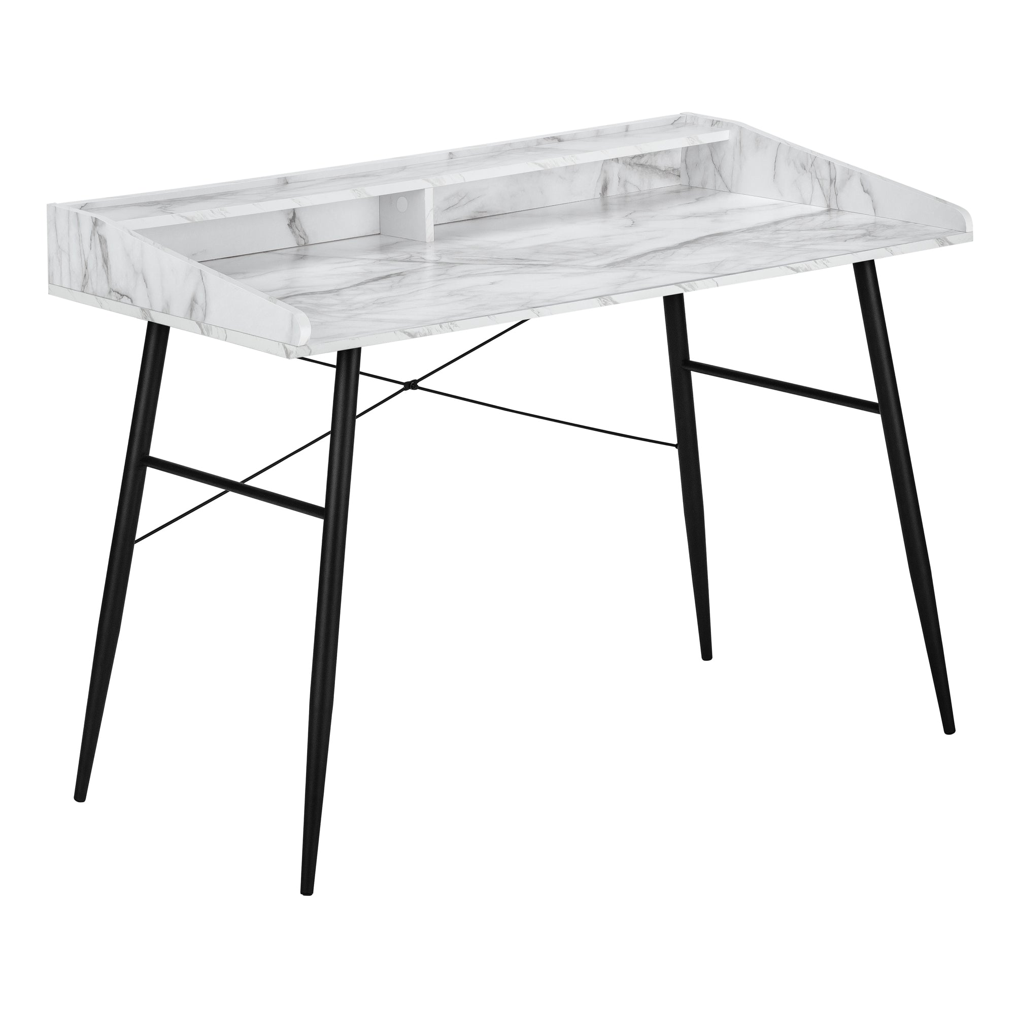 COMPUTER DESK - 48"L / NATURAL / WHITE METAL