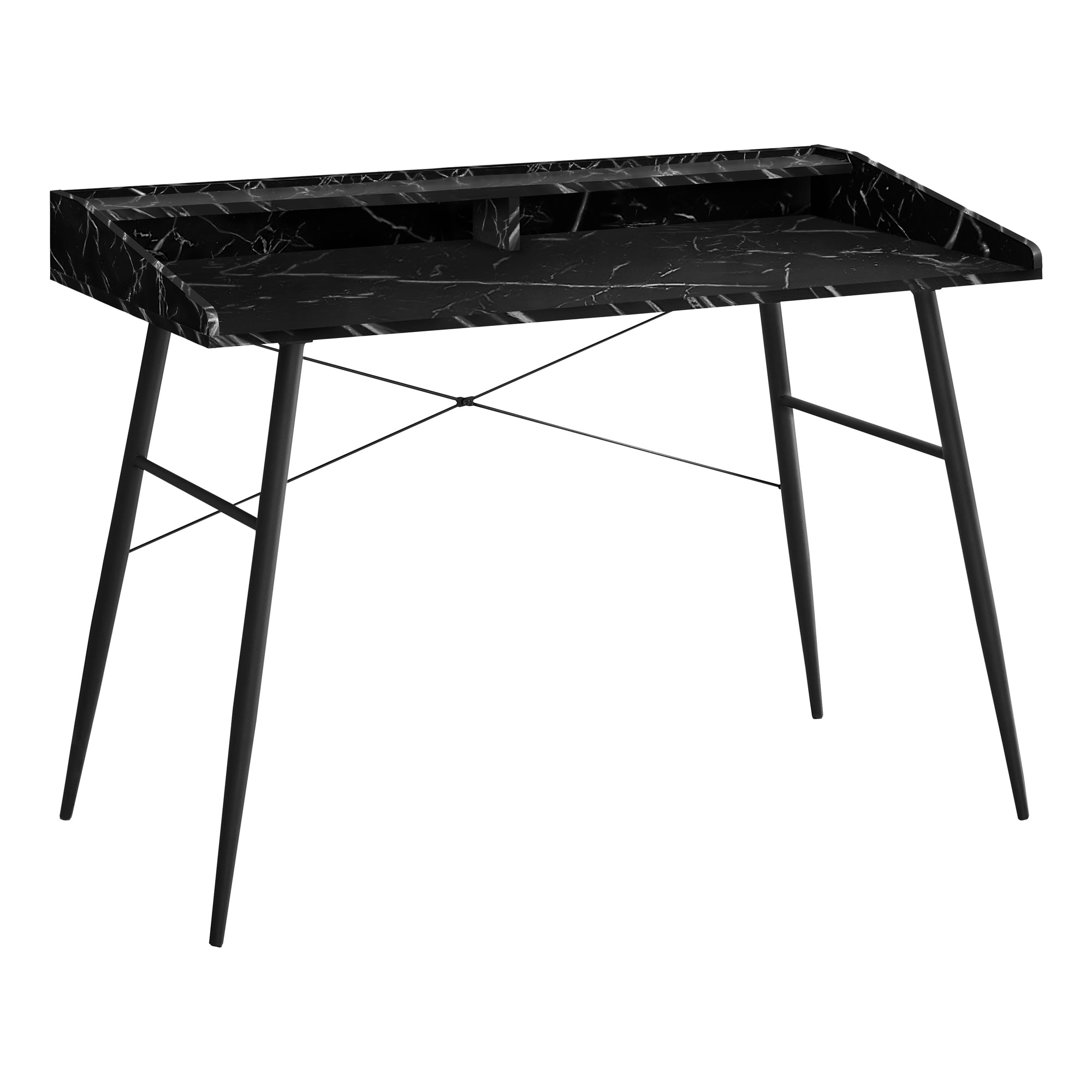 COMPUTER DESK - 48"L / NATURAL / WHITE METAL