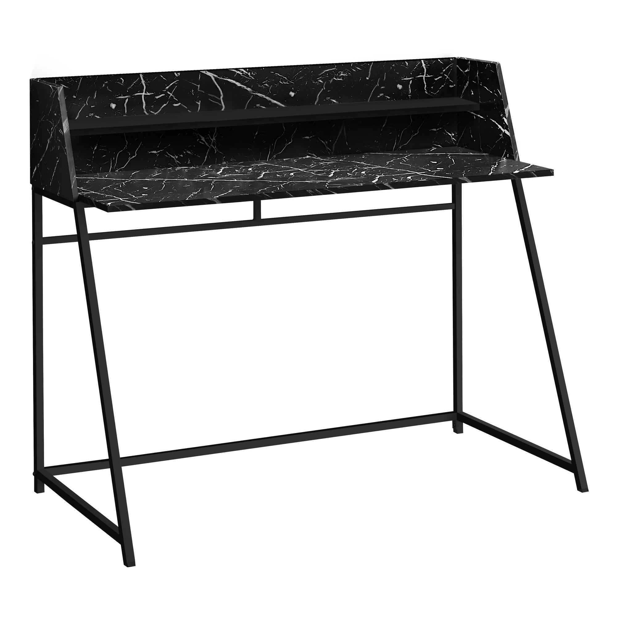COMPUTER DESK - 48"L / NATURAL / WHITE METAL