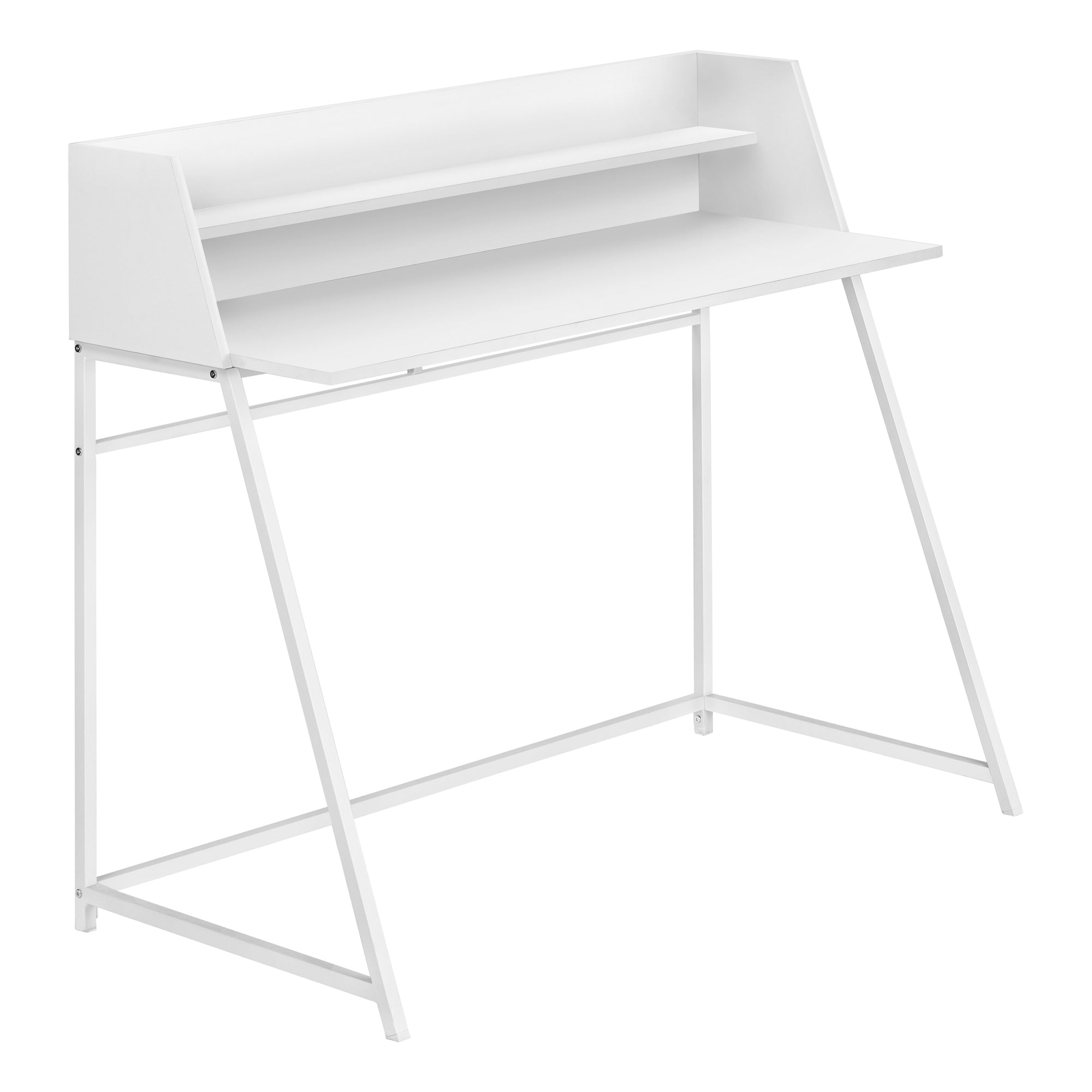 COMPUTER DESK - 48"L / NATURAL / WHITE METAL
