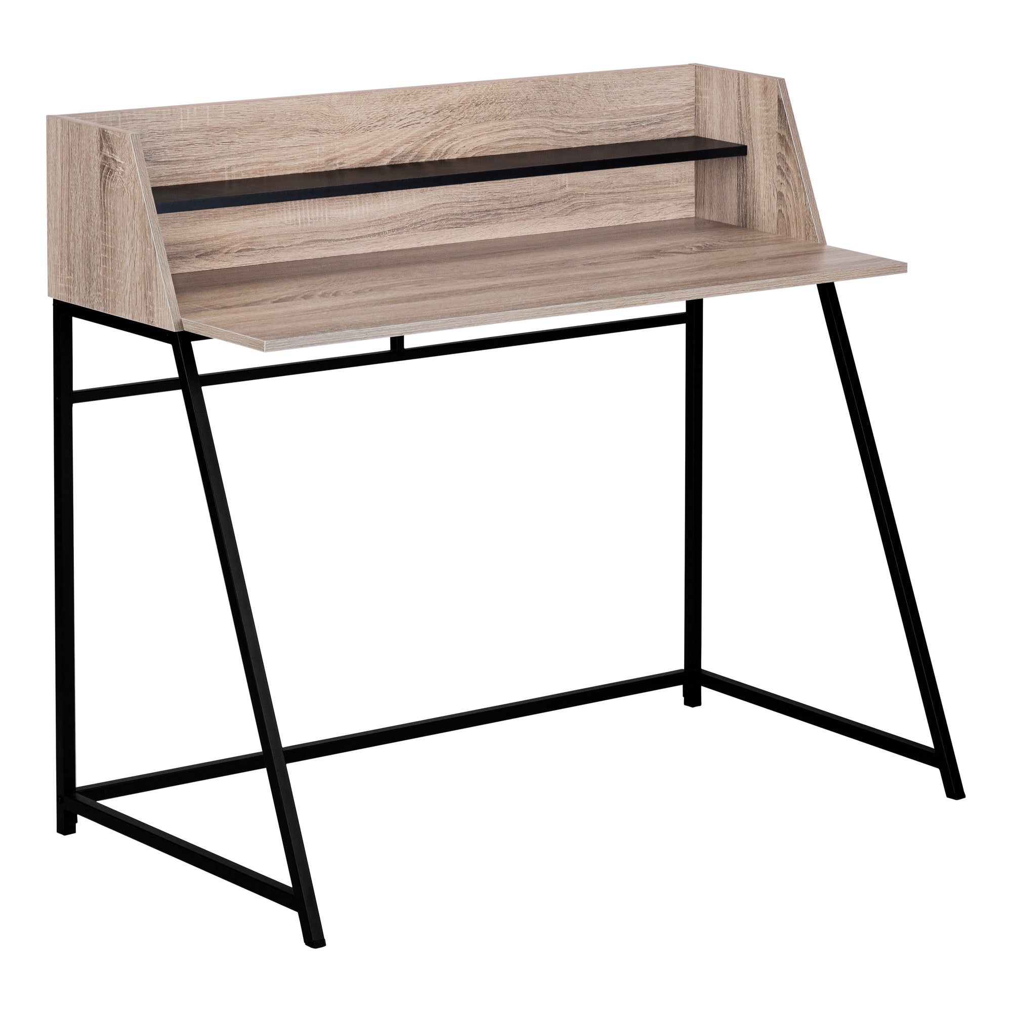 COMPUTER DESK - 48"L / NATURAL / WHITE METAL