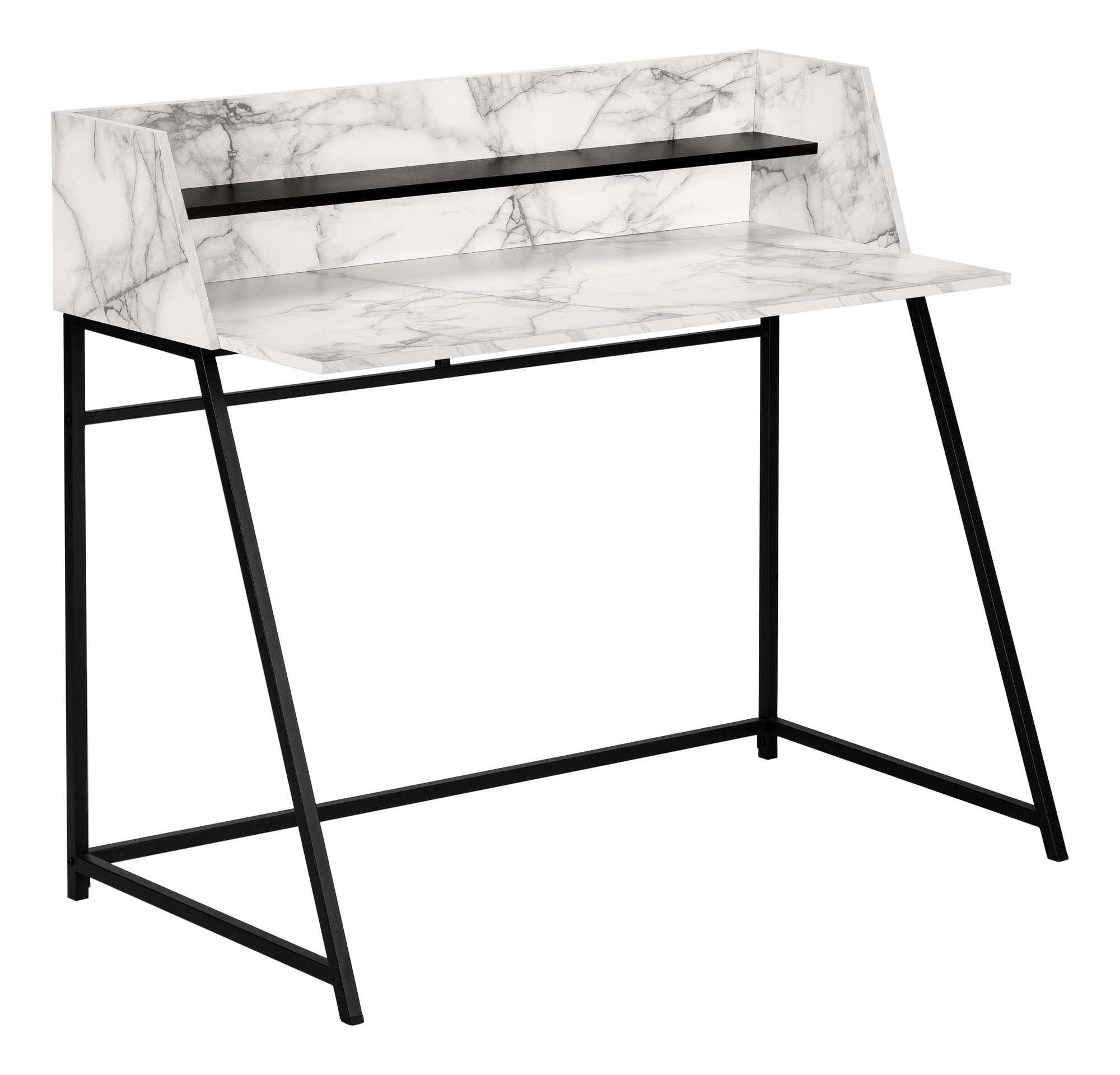 COMPUTER DESK - 48"L / NATURAL / WHITE METAL