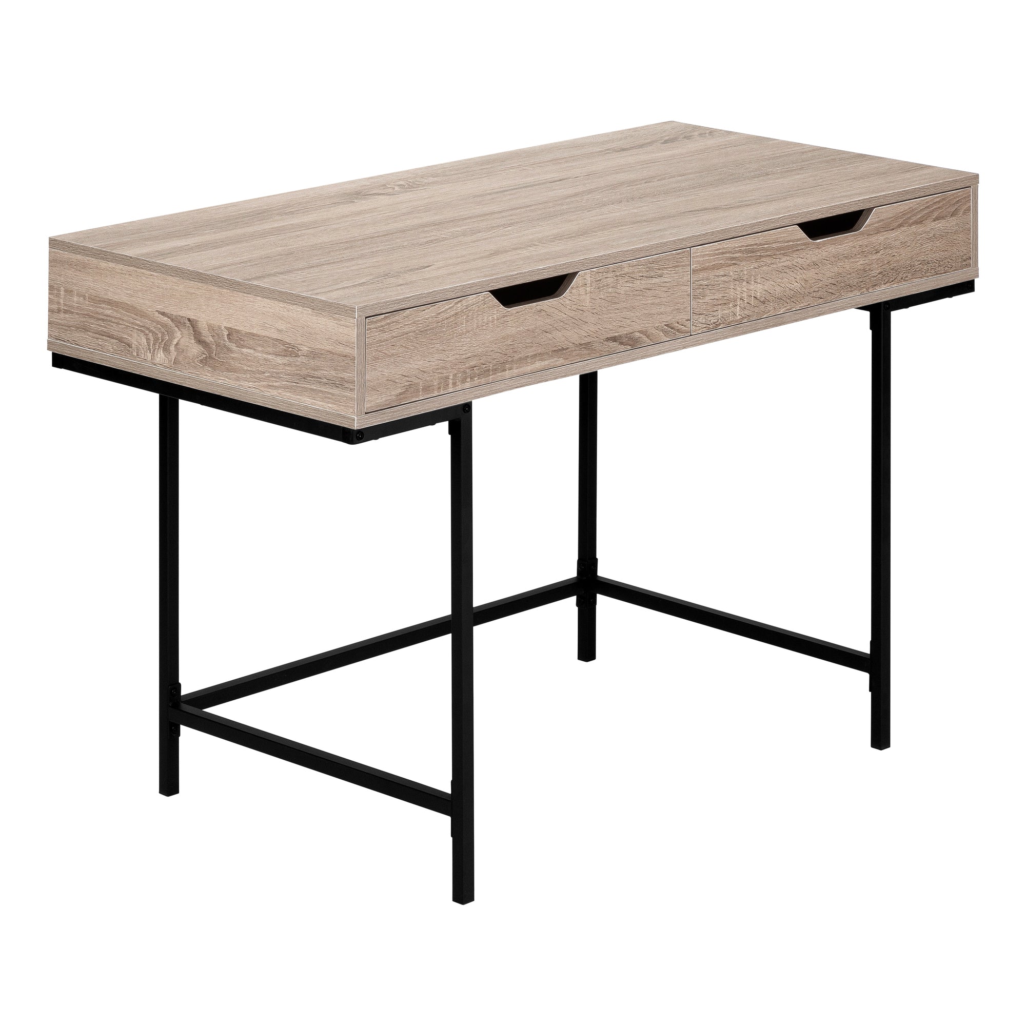 COMPUTER DESK - 48"L / BLACK MARBLE-LOOK / BLACK METAL