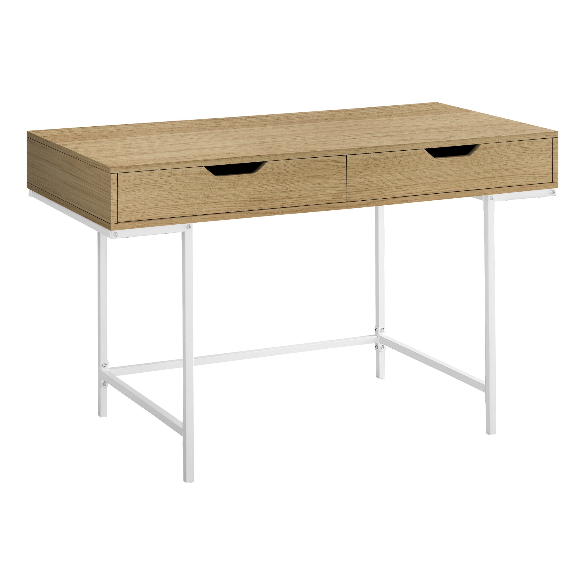 COMPUTER DESK - 48"L / BLACK MARBLE-LOOK / BLACK METAL