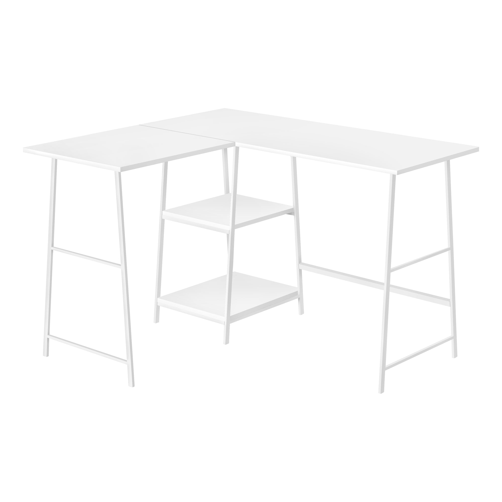 COMPUTER DESK - 48"L / ESPRESSO TOP / BLACK METAL CORNER