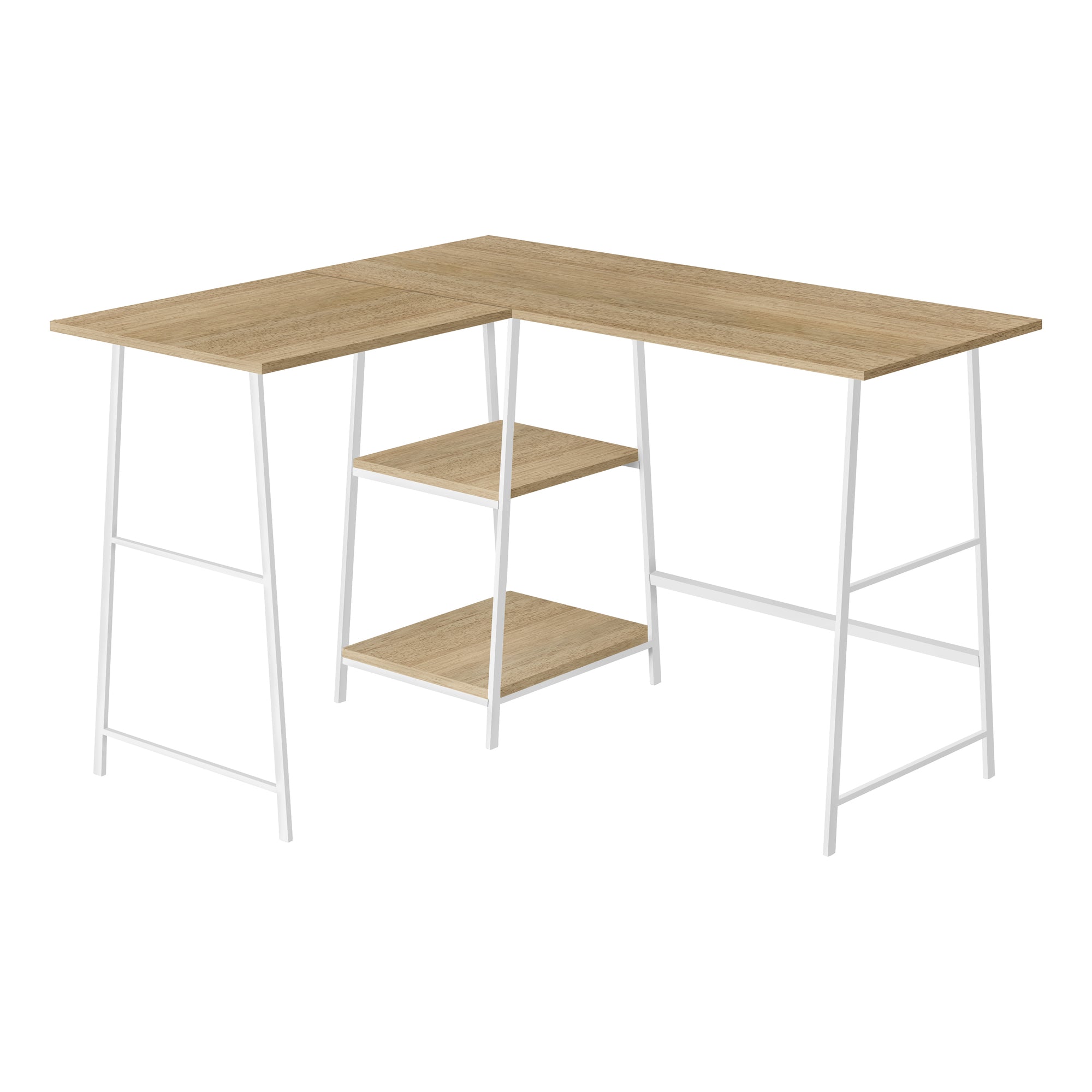 COMPUTER DESK - 48"L / ESPRESSO TOP / BLACK METAL CORNER