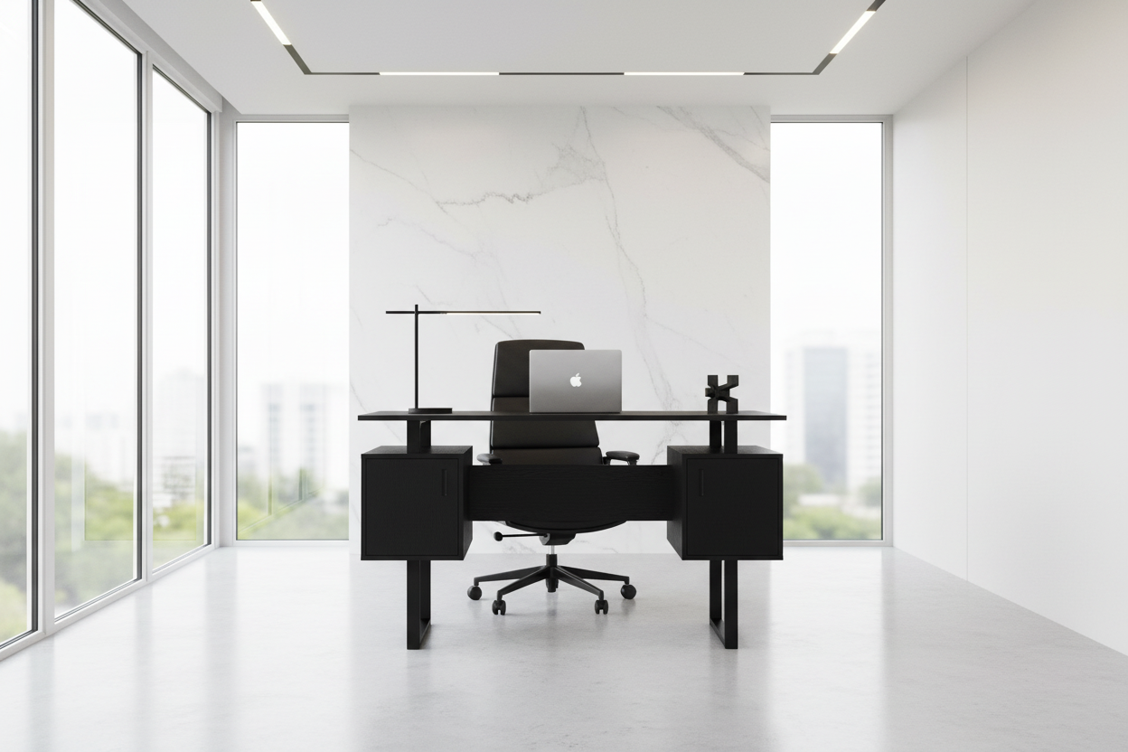 COMPUTER DESK - 48"L / WHITE / SILVER METAL