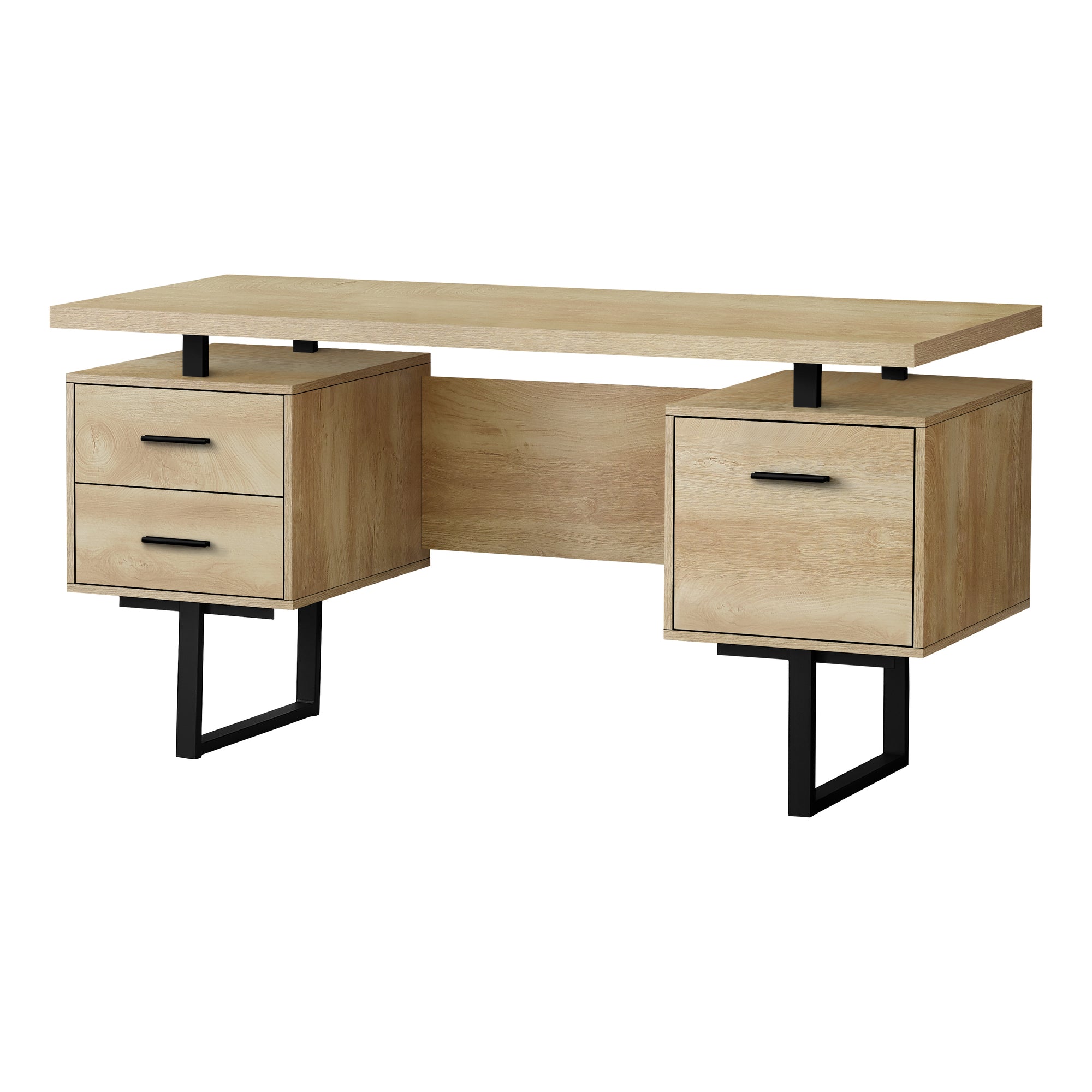 COMPUTER DESK - 60"L / ESPRESSO / SILVER METAL
