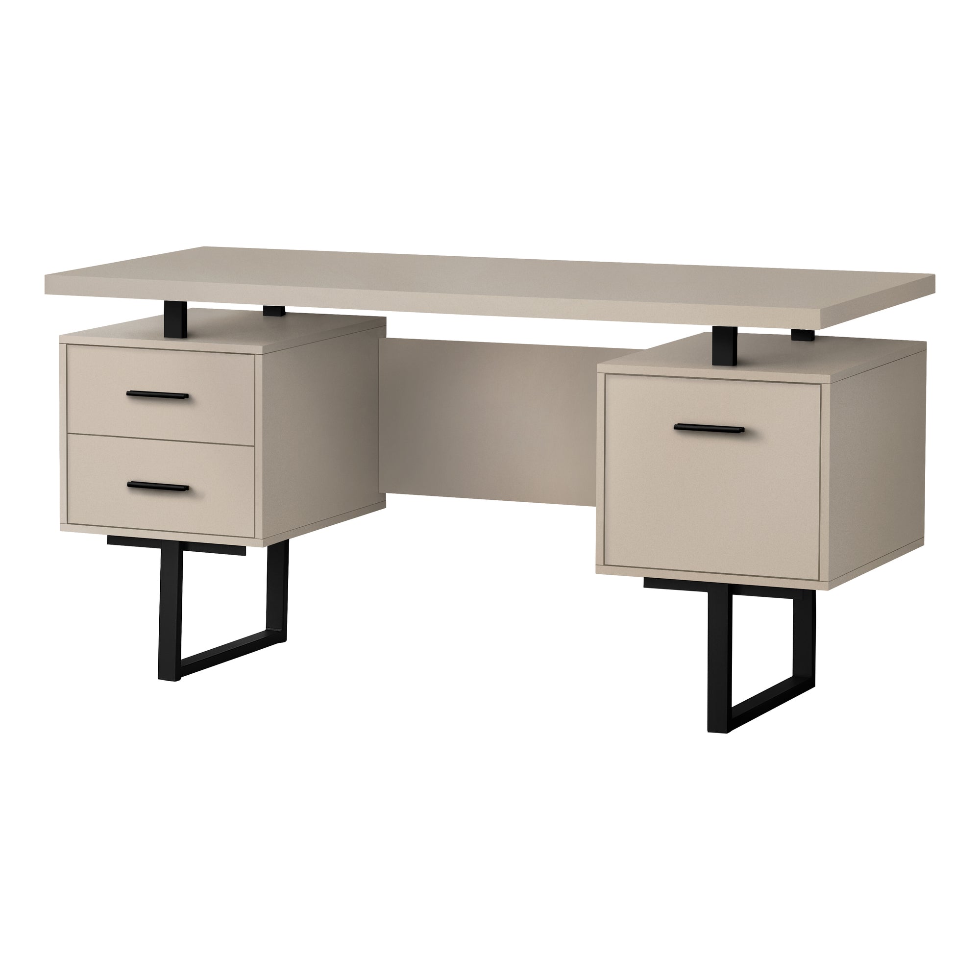 COMPUTER DESK - 60"L / ESPRESSO / SILVER METAL
